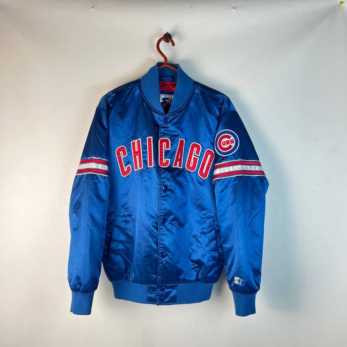 Veste Vintage Chicago Cubs En Cuir Daim - Manteau Lettré Authentique - Taille 2XL Homme - Occasion Très Bon état