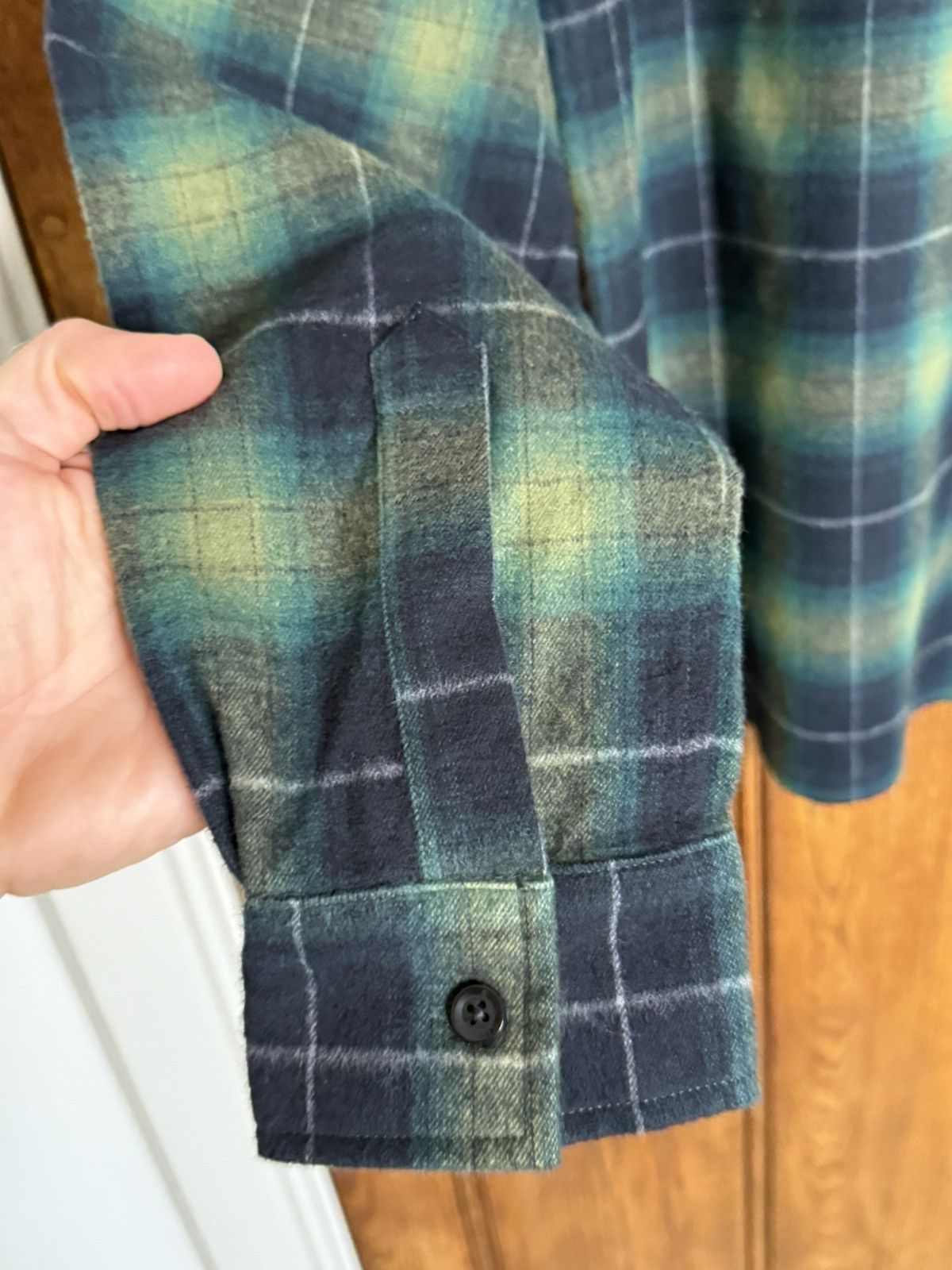 Amiri $990 Amiri leather star patch green flannel check shirt 48 Size US M / EU 48-50 / 2 - 18 Thumbnail