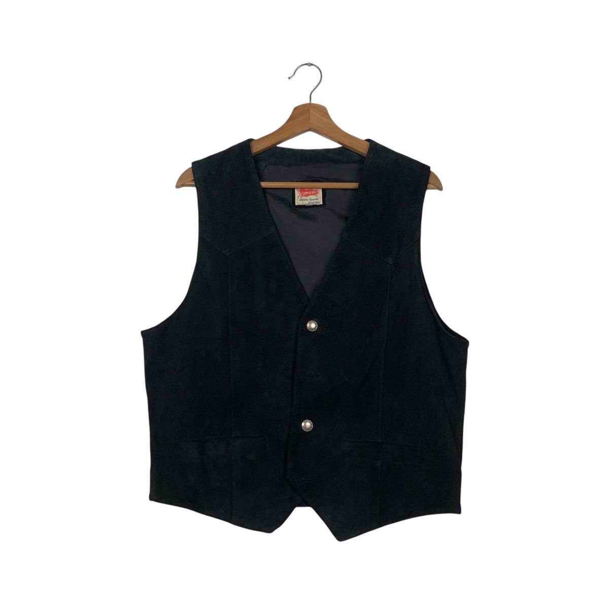 Genuine Leather 📌Vintage Leather Vest Biker Gumuintl Union Made Size US L / EU 52-54 / 3 - 2 Thumbnail