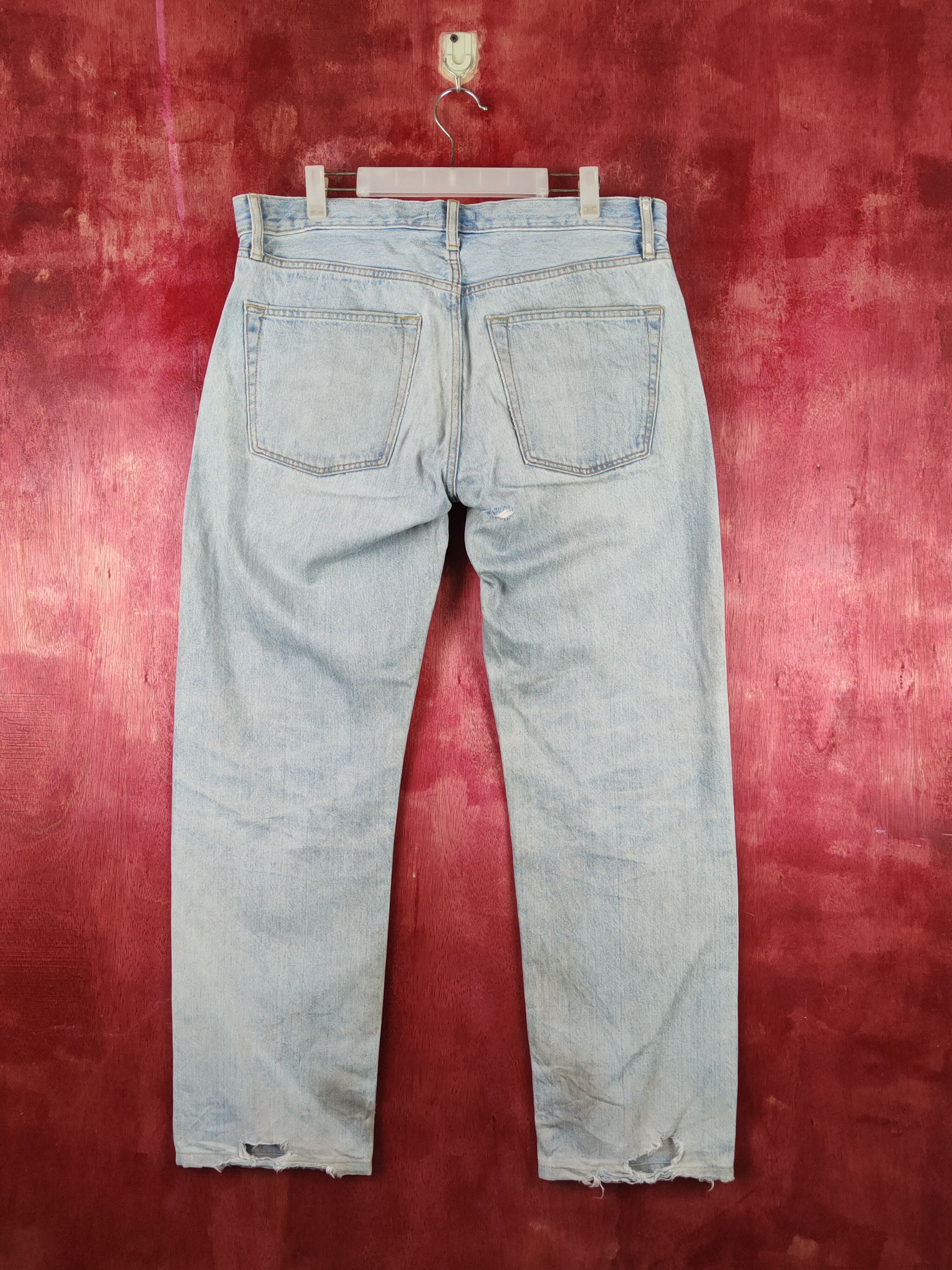 Japanese Brand Uniqlo Blue Faded Distressed Ripped Jeans #S2140 Size US 34 / EU 50 - 7 Thumbnail