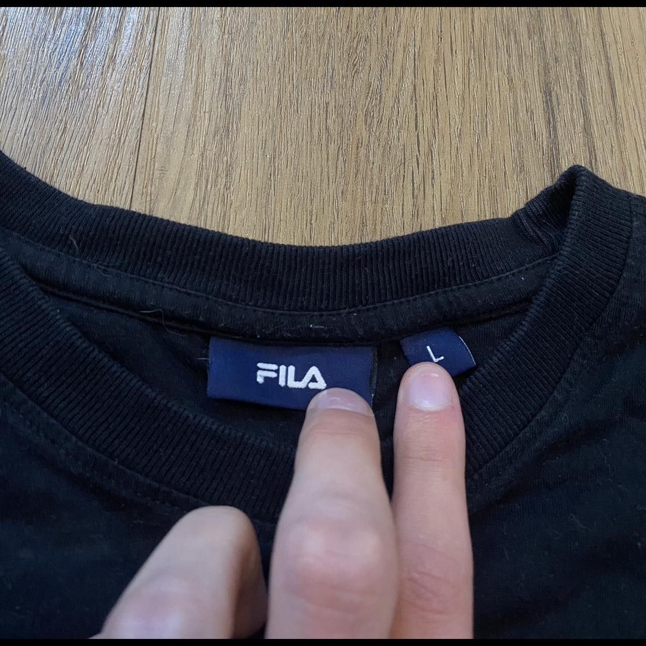 Fila Fila black big logo t-shirt with spell out Size US L / EU 52-54 / 3 - 4 Thumbnail