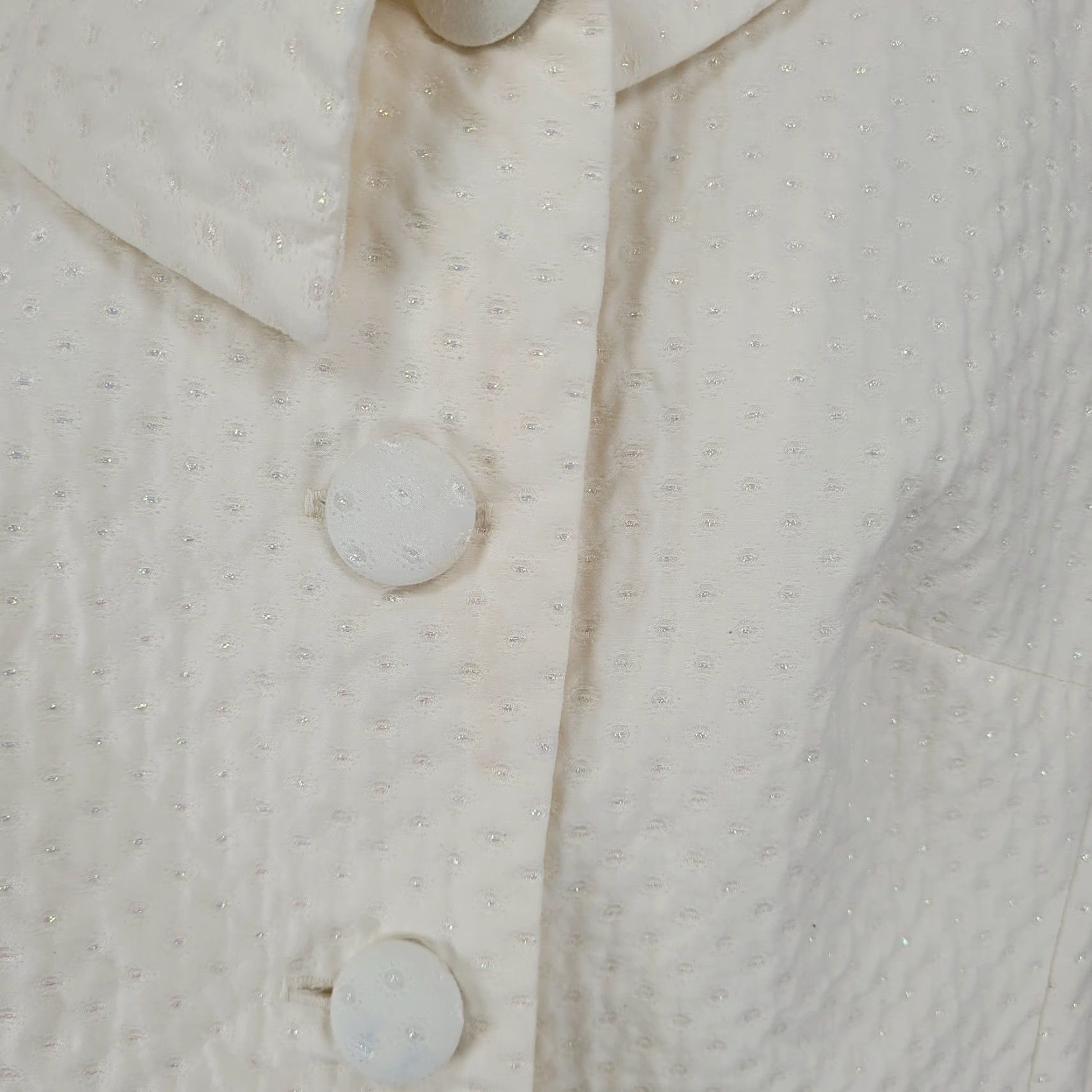 Vintage VINTAGE Citrine Jacket Women Size 10 Ivory Glitter Button Closure Lined Canada Classic Size L / US 10 / IT 46 - 5 Thumbnail