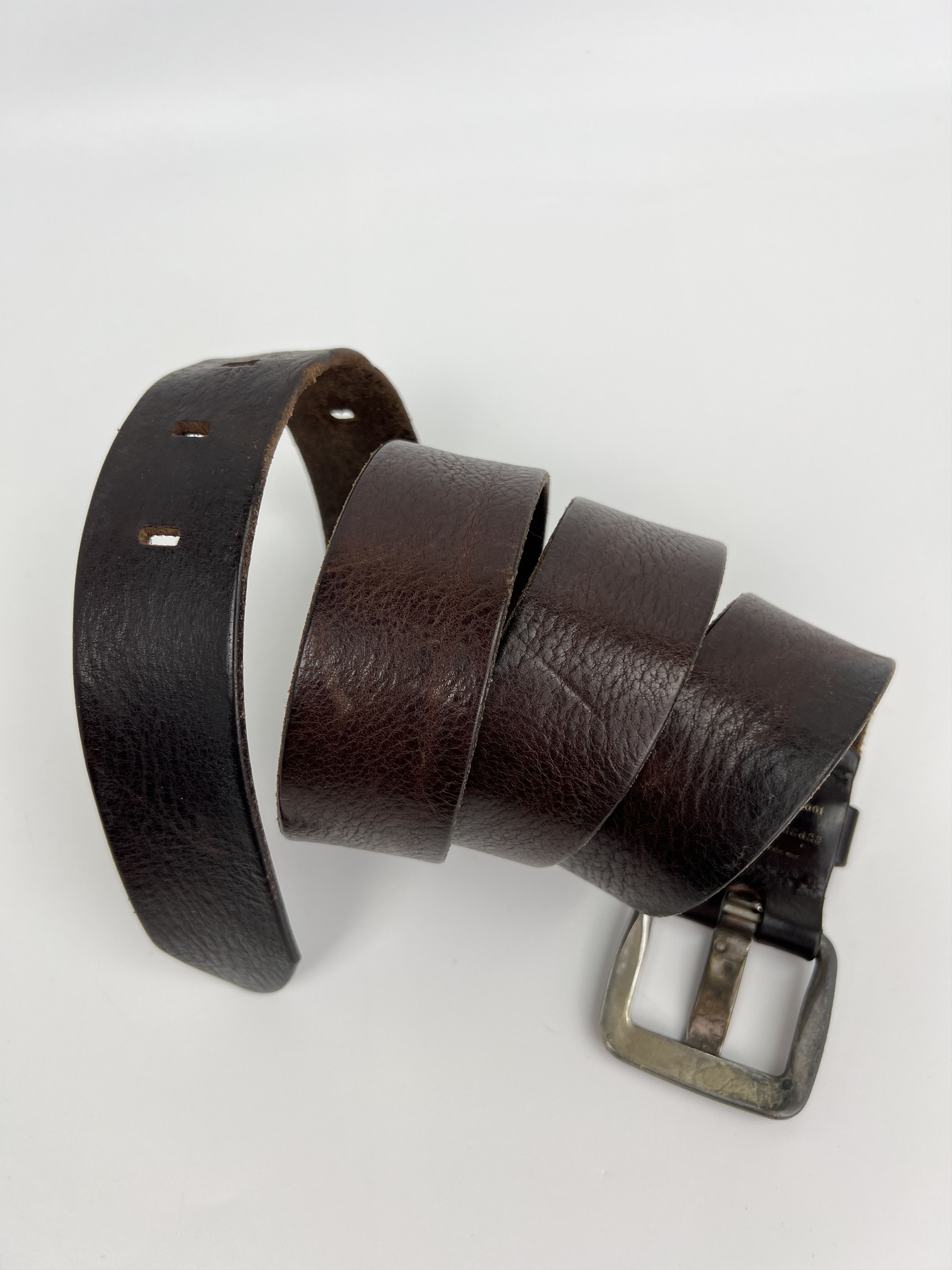 Diesel Vintage y2k Diesel Logo Buckle Brown Leather Belt Size ONE SIZE - 2 Thumbnail