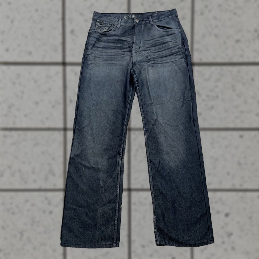 Denime VINTAGE Old Skool Straight Jeans sequin Pocket Adult 34x32 Denim Blue 5-Pocket Design Mens Jeans/Denim Shiny Dark Blue Size US 34 / EU 50 - 1 Thumbnail