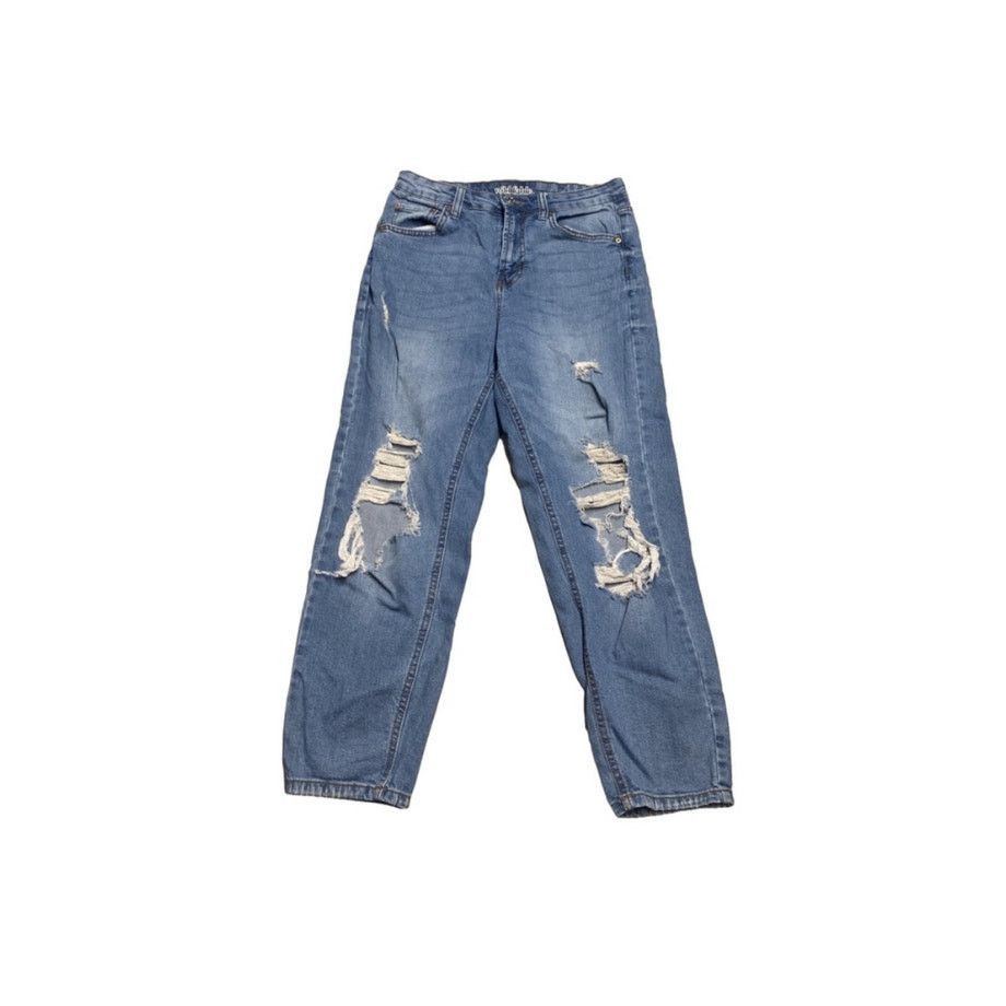 Other Y2K Distressed High Rise Mom Jeans Light Wash Wild Fable 6 Size 28" / US 6 / IT 42 - 2 Thumbnail