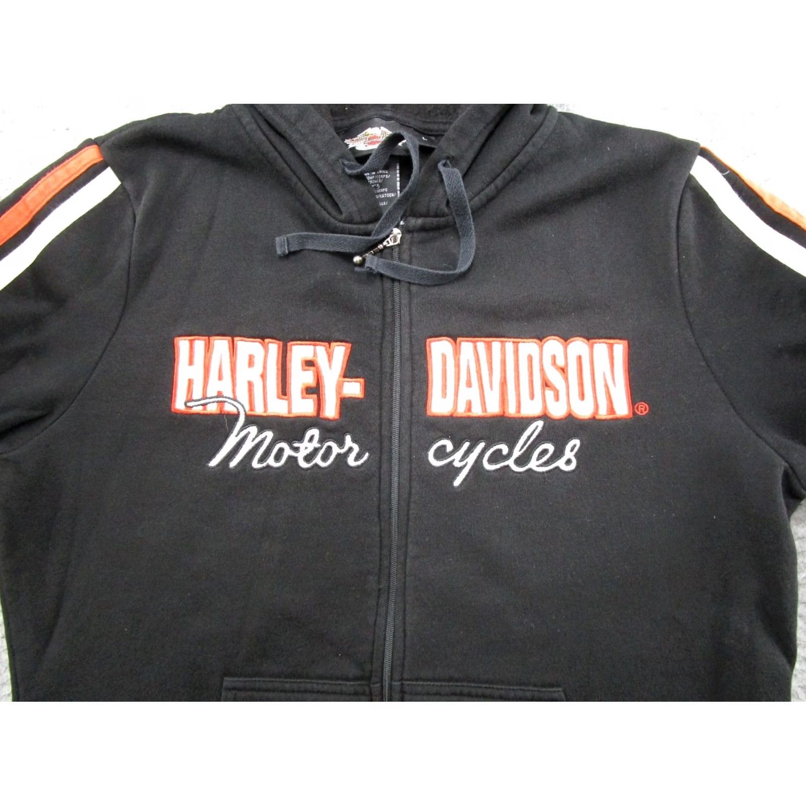 Harley Davidson Harley-Davidson Hoodie Full Zip Women’s L Black Biker Motorcycle Logo Activewear Winter Fall Size L / US 10 / IT 46 - 2 Thumbnail