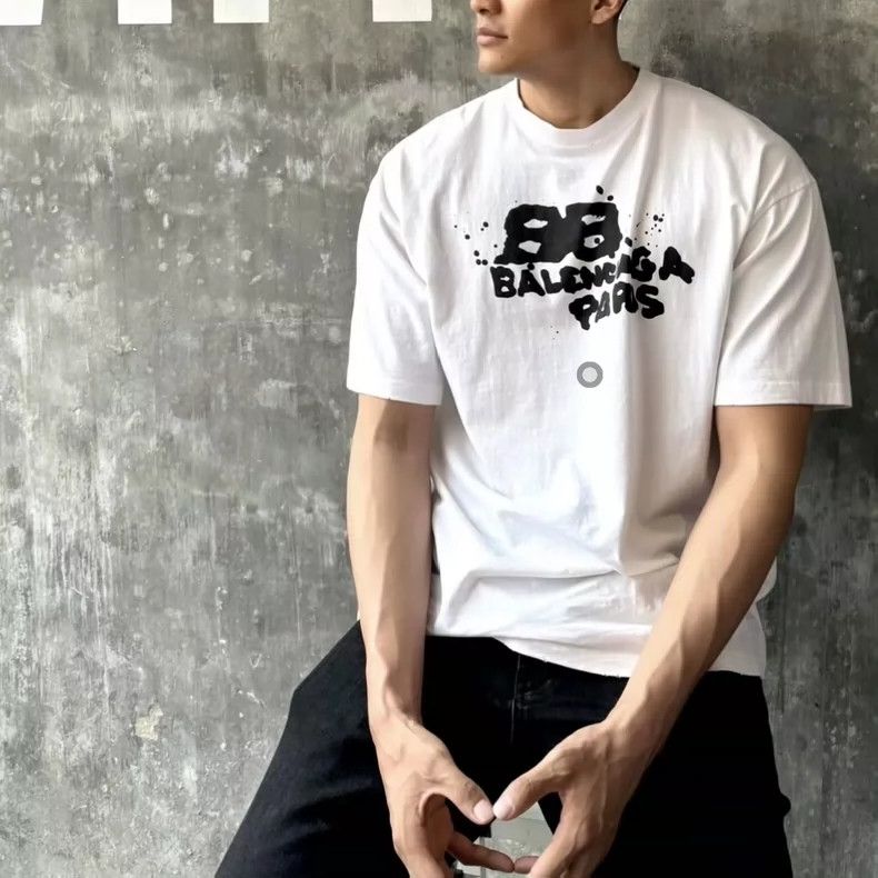 Balenciaga Balenciaga Double b ink-jet logo printed short sleeves Size US L / EU 52-54 / 3 - 5 Thumbnail
