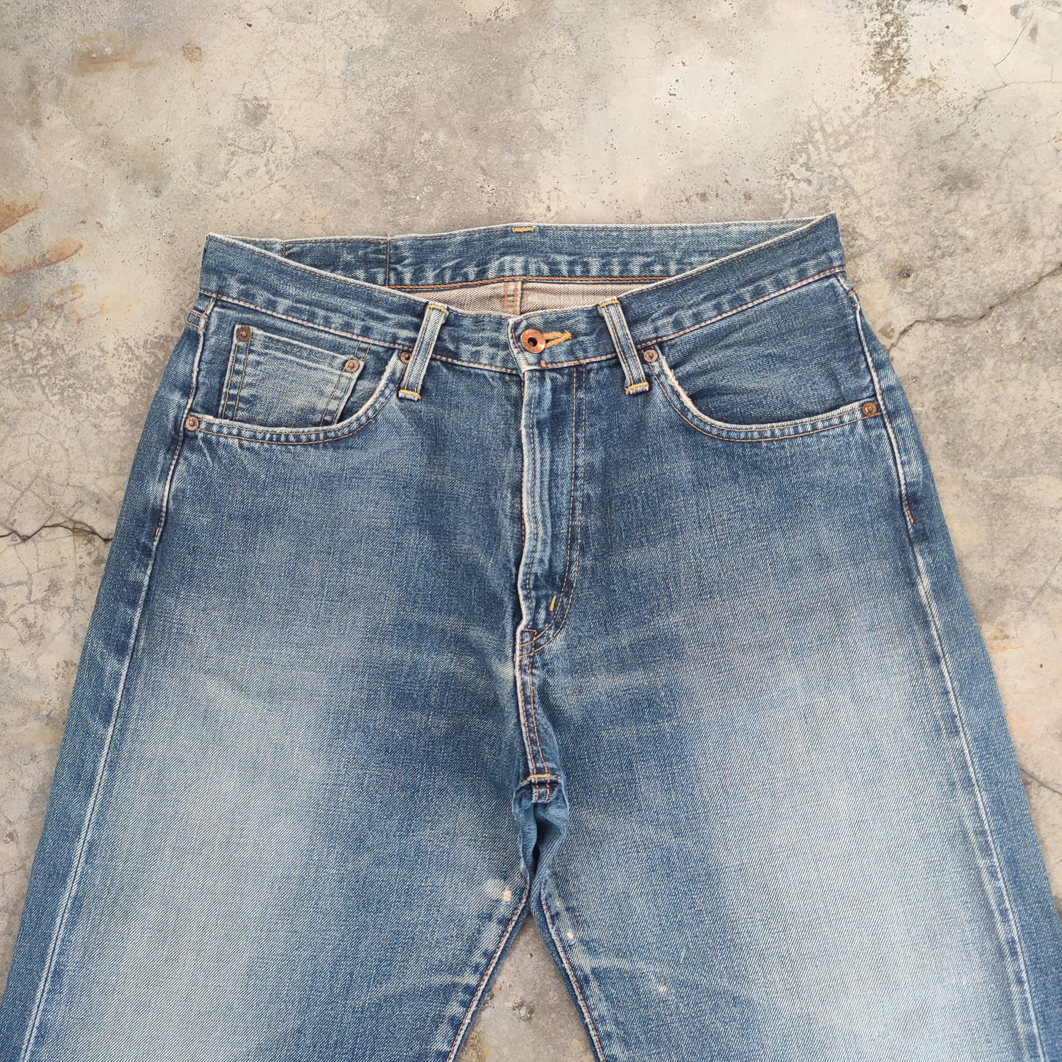 Edwin VINTAGE EDWIN 505X ORANGE TAG FADED RIPPED JEAN DENIM PANTS Size US 32 / EU 48 - 4 Thumbnail