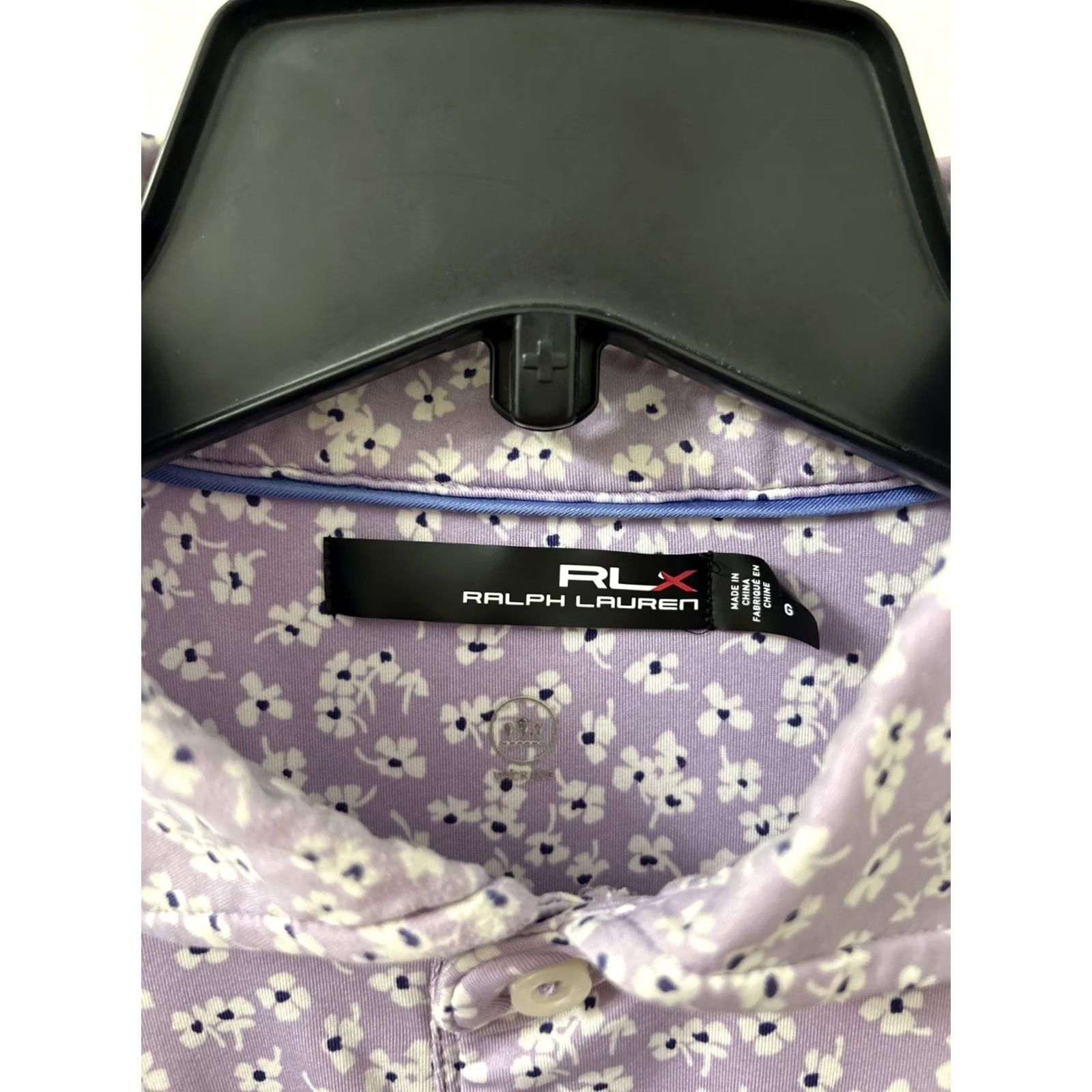 RLX Ralph Lauren RLX Ralph Lauren Polo Shirt Mens Large Purple Floral Wicking Short Sleeve Polo Golf Logo Size US L / EU 52-54 / 3 - 7 Thumbnail