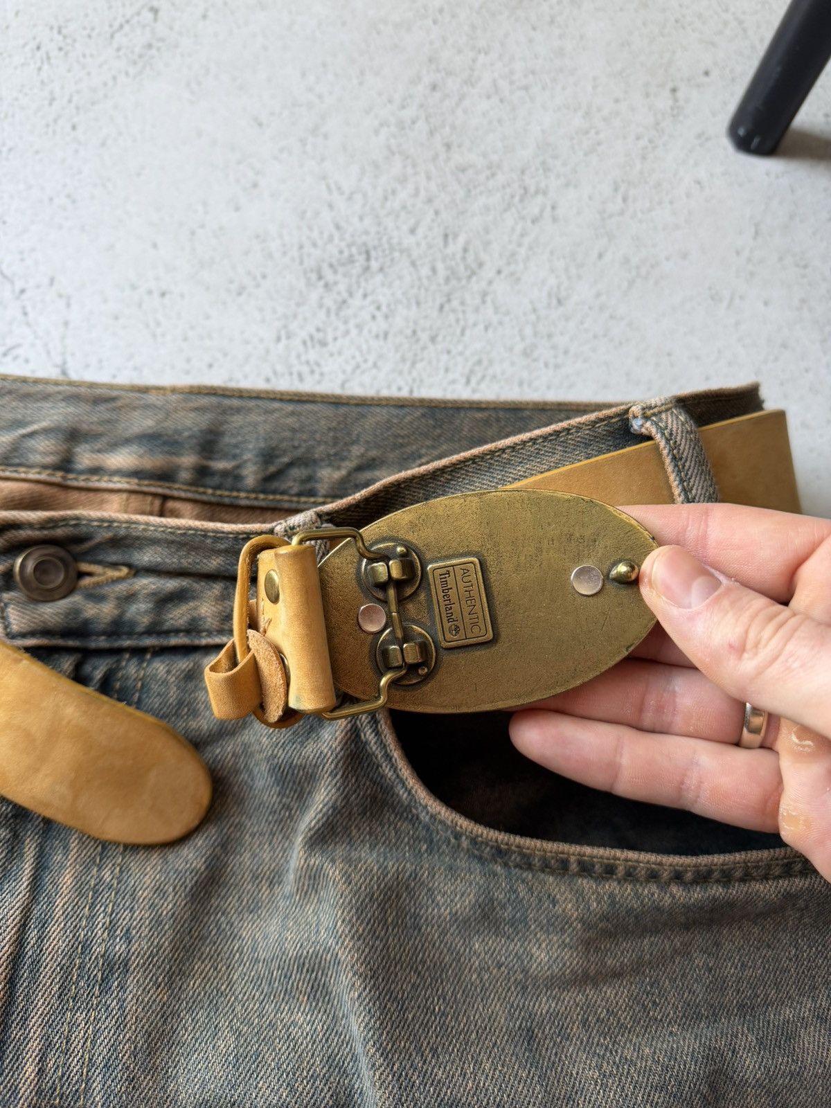 Timberland Timberland Vintage OG Genuine Leather Real Brown Belt Size ONE SIZE - 5 Thumbnail
