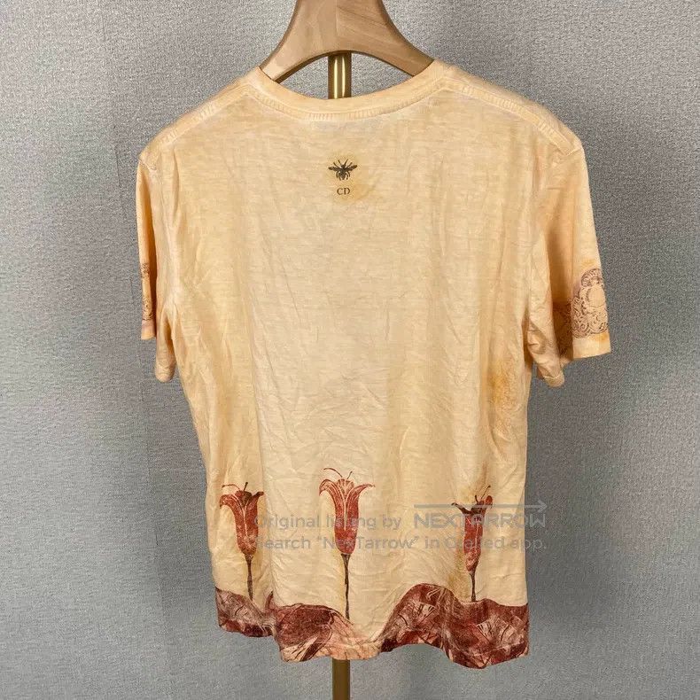 Dior Dior Yellow character pattern printed cotton round-neck sh Size L / US 10 / IT 46 - 2 Thumbnail