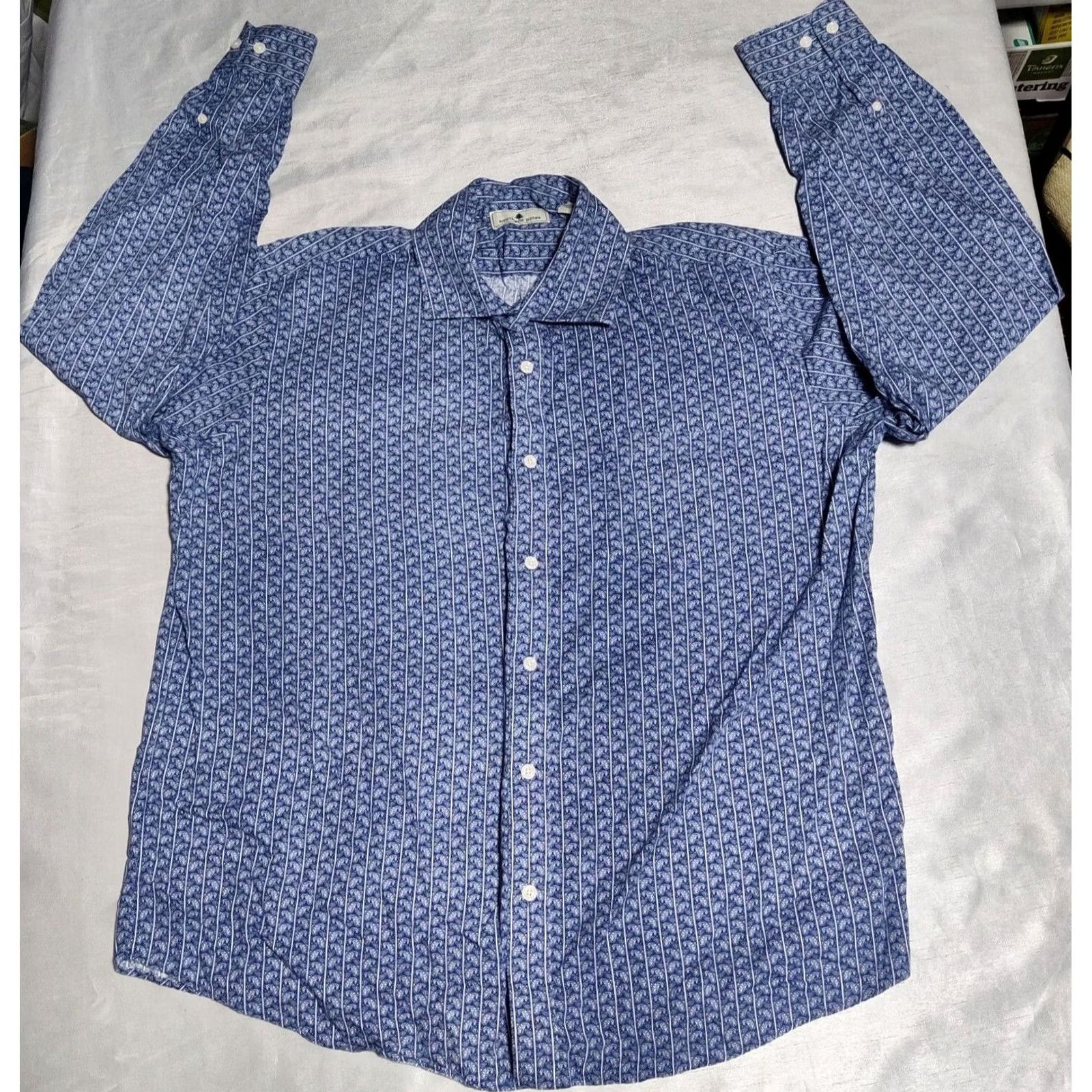 Vintage SOUTHERN PINES PAISLEY AOP Men XL Blue Cotton Button Shirt Size US XL / EU 56 / 4 - 7 Thumbnail