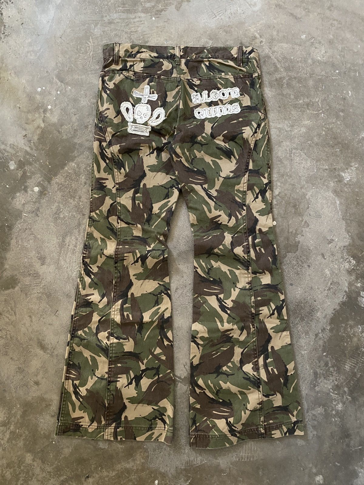 If Six Was Nine 2000s Algonquins - Punk Camo Flared Pants Vkei Size US 32 / EU 48 - 8 Thumbnail