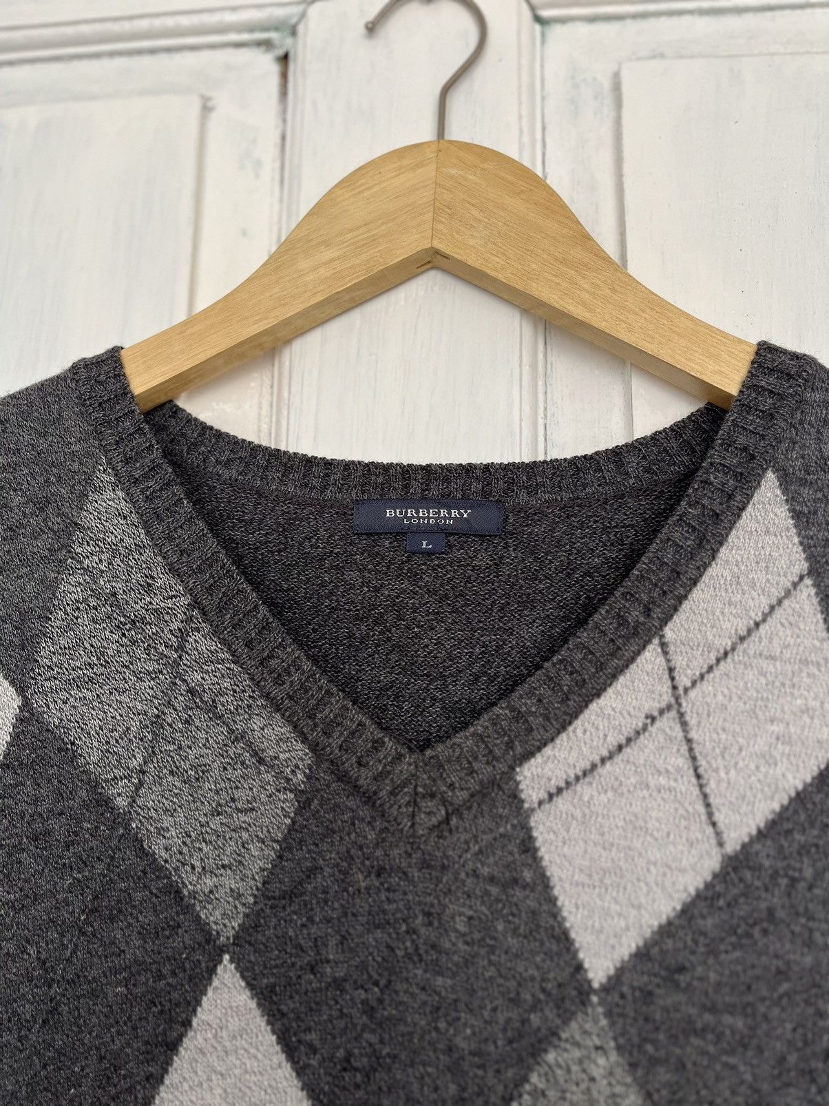 Burberry × Vintage Vest Knit Burberry London Size L / US 10 / IT 46 - 2 Thumbnail