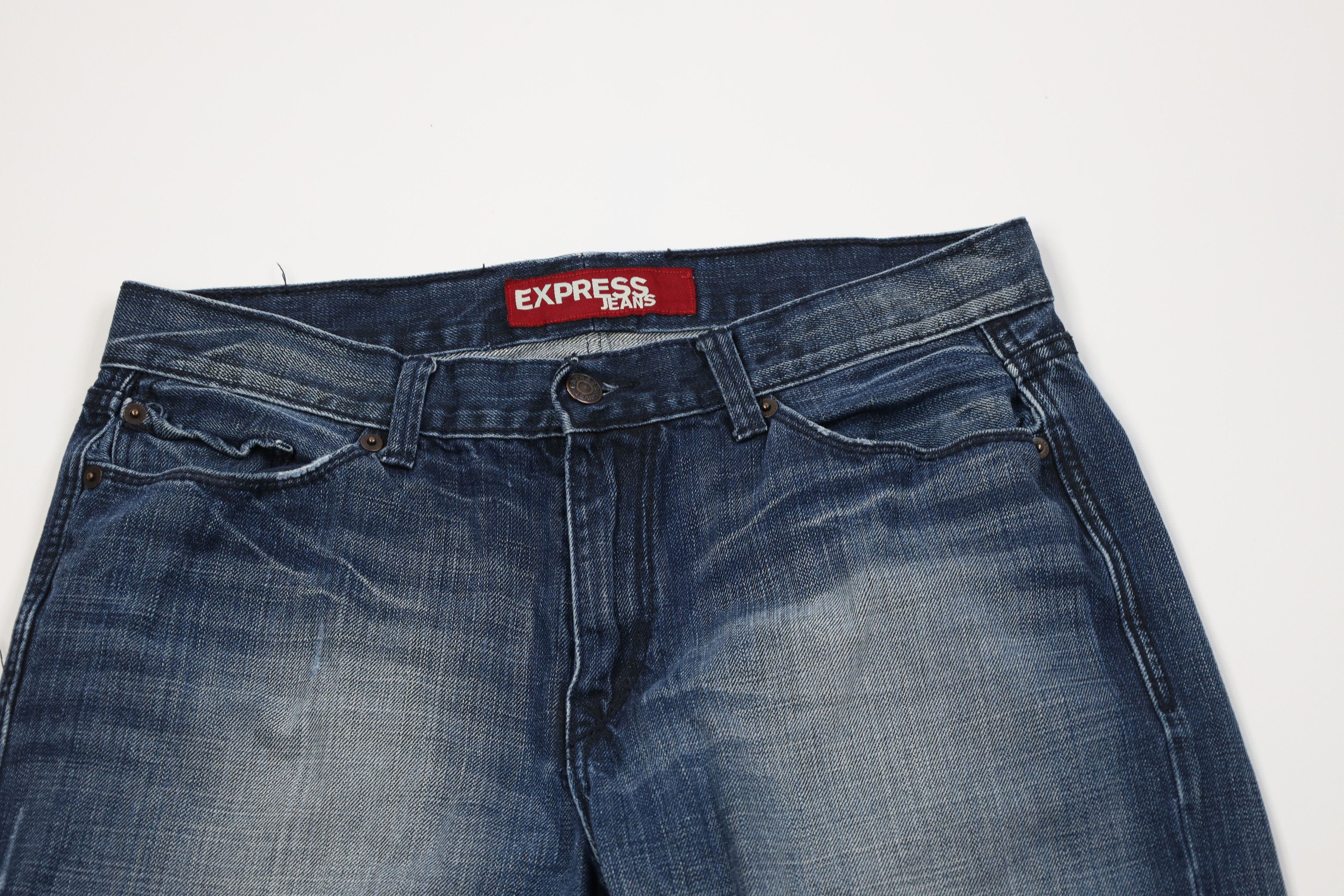 Express Express Fit Rocco Low Rise Boot Cut Wide Leg Jeans Blue Size US 32 / EU 48 - 2 Thumbnail