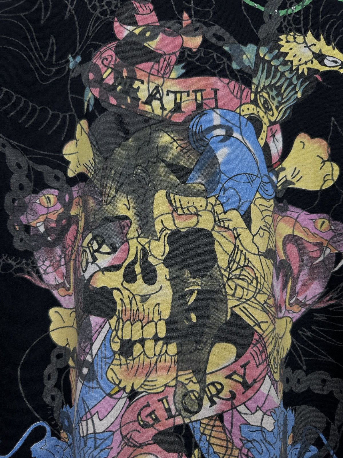 Ed Hardy Y2K Ed Hardy Big Logo Snake Skull Rhinestones T Shirt Tee Size US L / EU 52-54 / 3 - 8 Thumbnail