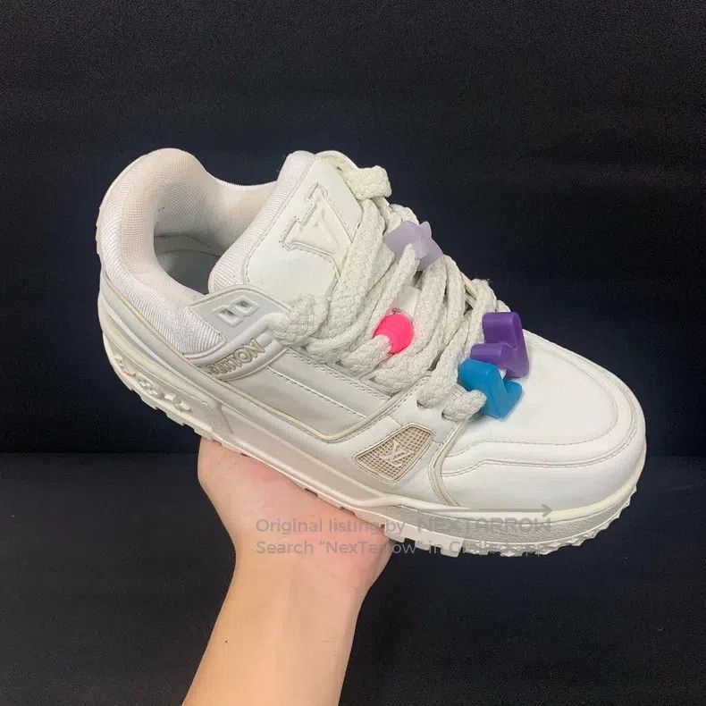 Louis Vuitton Louis Vuitton Trainer White Fat Ding Low Top Slippers Size US 6.5 / EU 39-40 - 9 Thumbnail