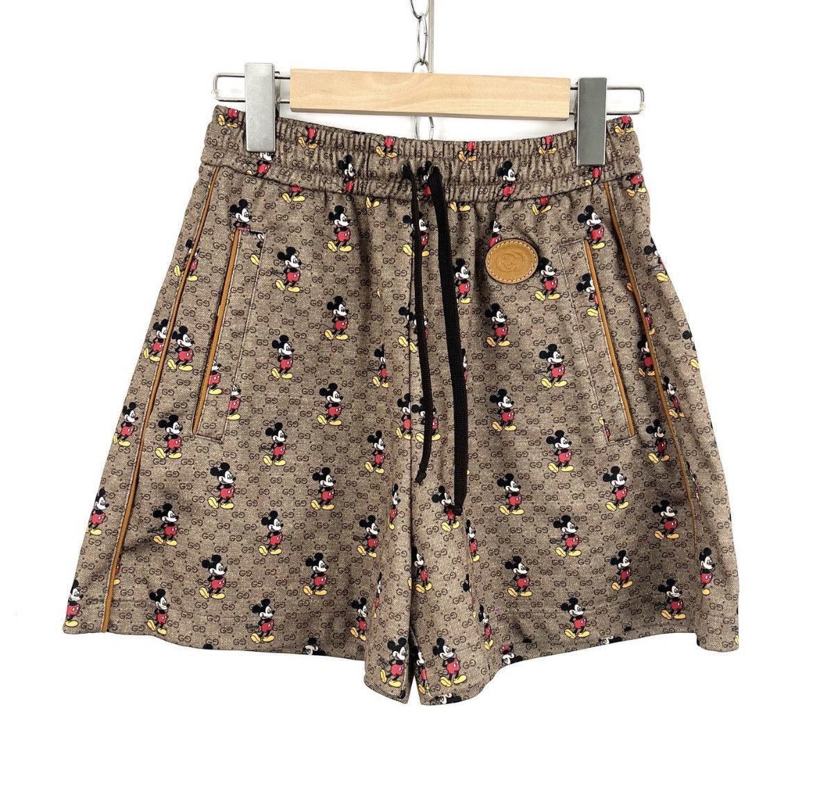 Gucci Beige Mickey Mouse Print Drawstring Shorts Size 30 Size US 30 / EU 46 - 1 Thumbnail