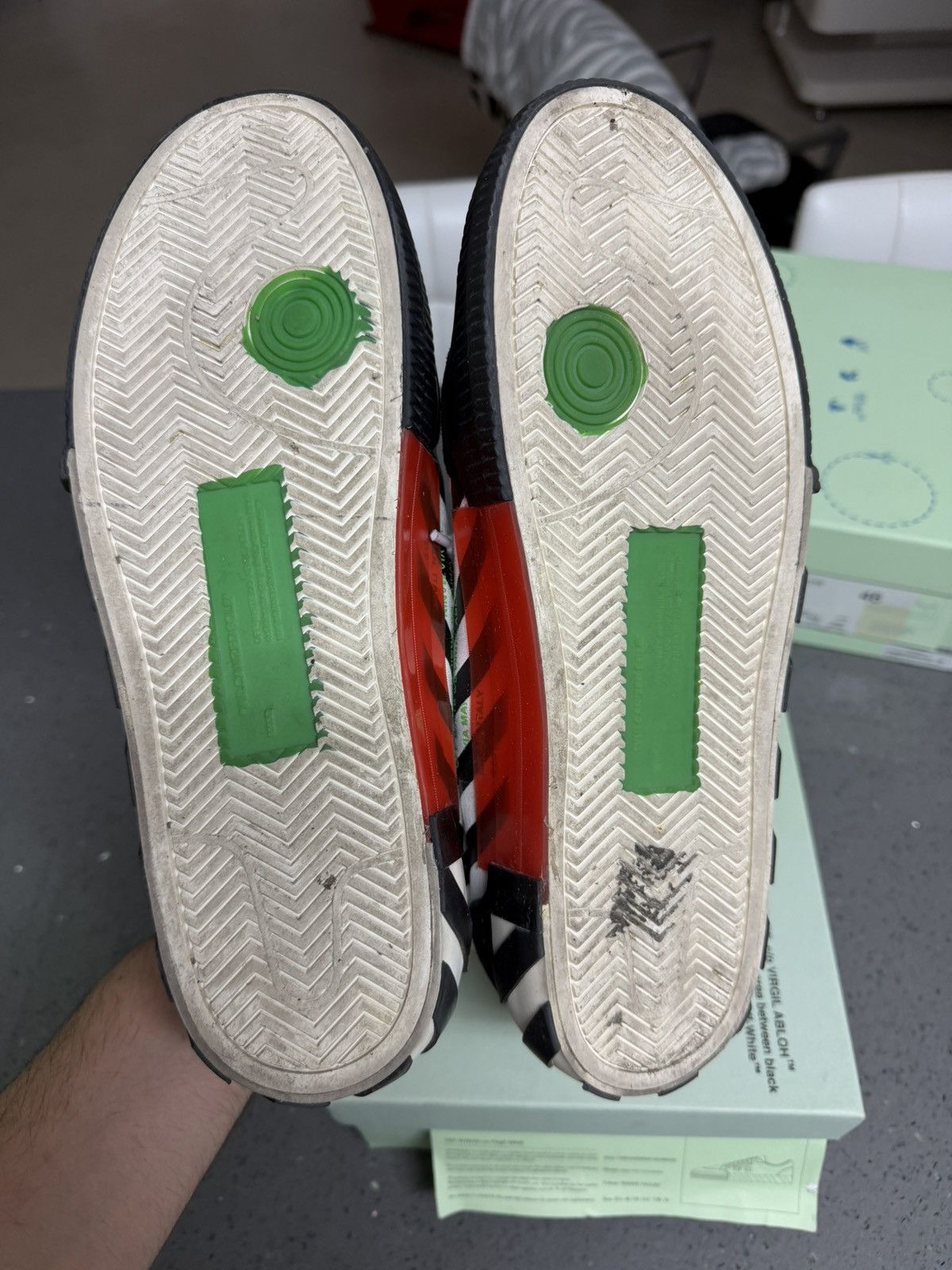 Off-White Off-White Vulc Low Stripe Violet SS20 46EU Size US 12 / EU 45 - 5 Thumbnail