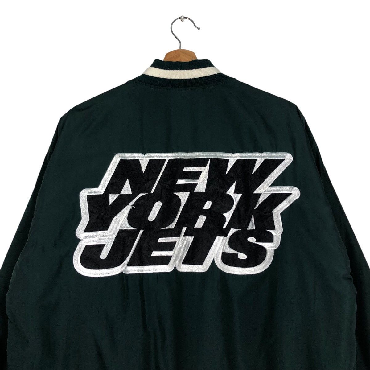 Japanese Brand 📌Vintage Bomber Jacket NFL New York Jets Big Logo Size US L / EU 52-54 / 3 - 10 Thumbnail