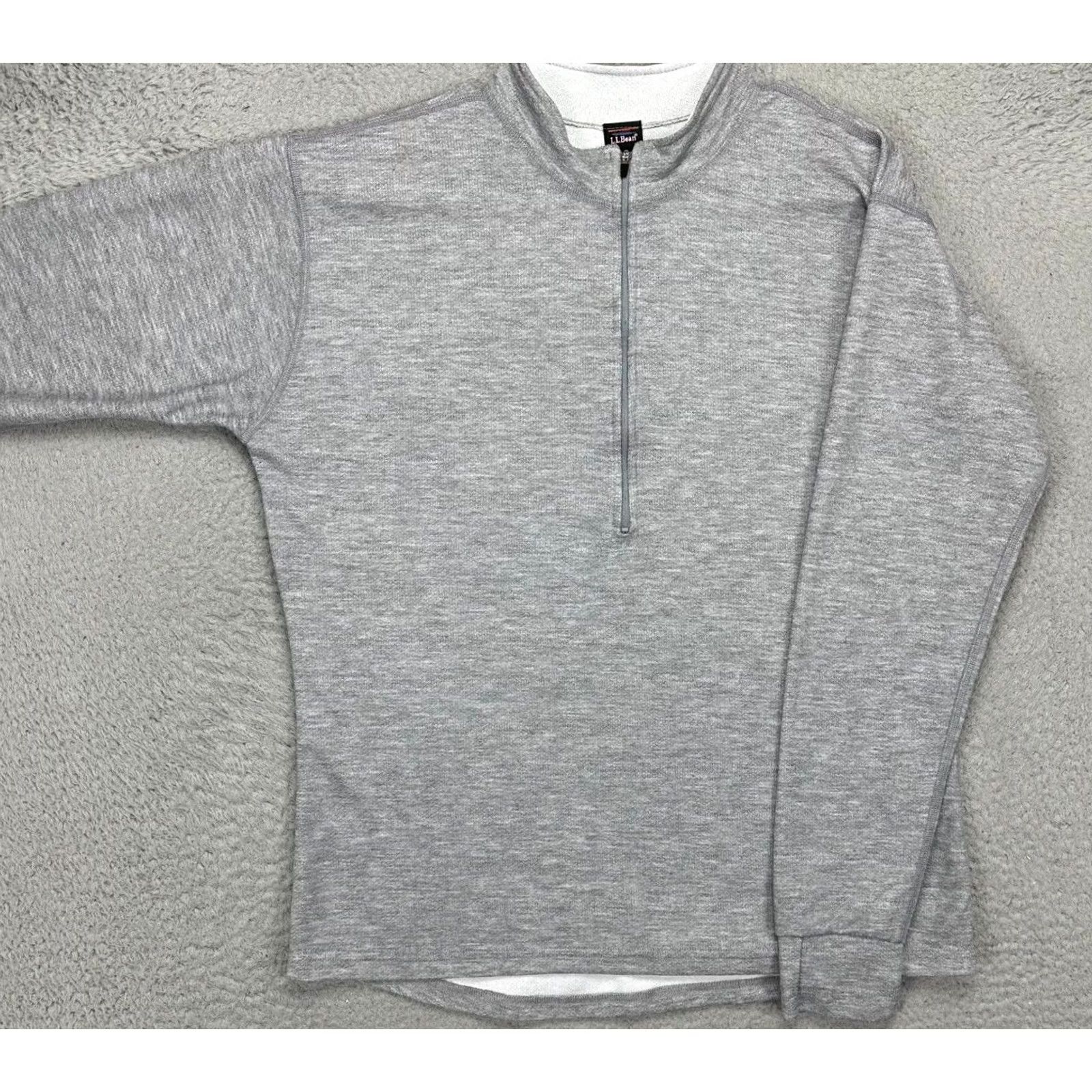 Vintage L.L. Bean Sweater Pullover Half Zip Mock Neck Long Sleeve Mens Adult Large Grey 1/2 Zip Pullover Outdoor Walking Winter Size US L / EU 52-54 / 3 - 4 Thumbnail