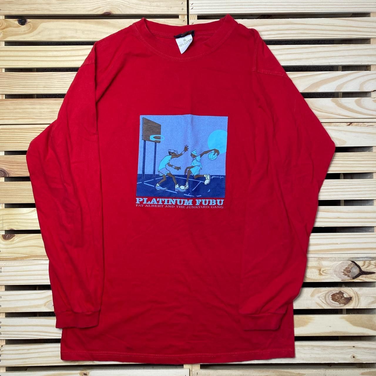Fubu Vintage FUBU Platinum Red Hip Hop Basketball Tee Size XL Size US XL / EU 56 / 4 - 1 Thumbnail