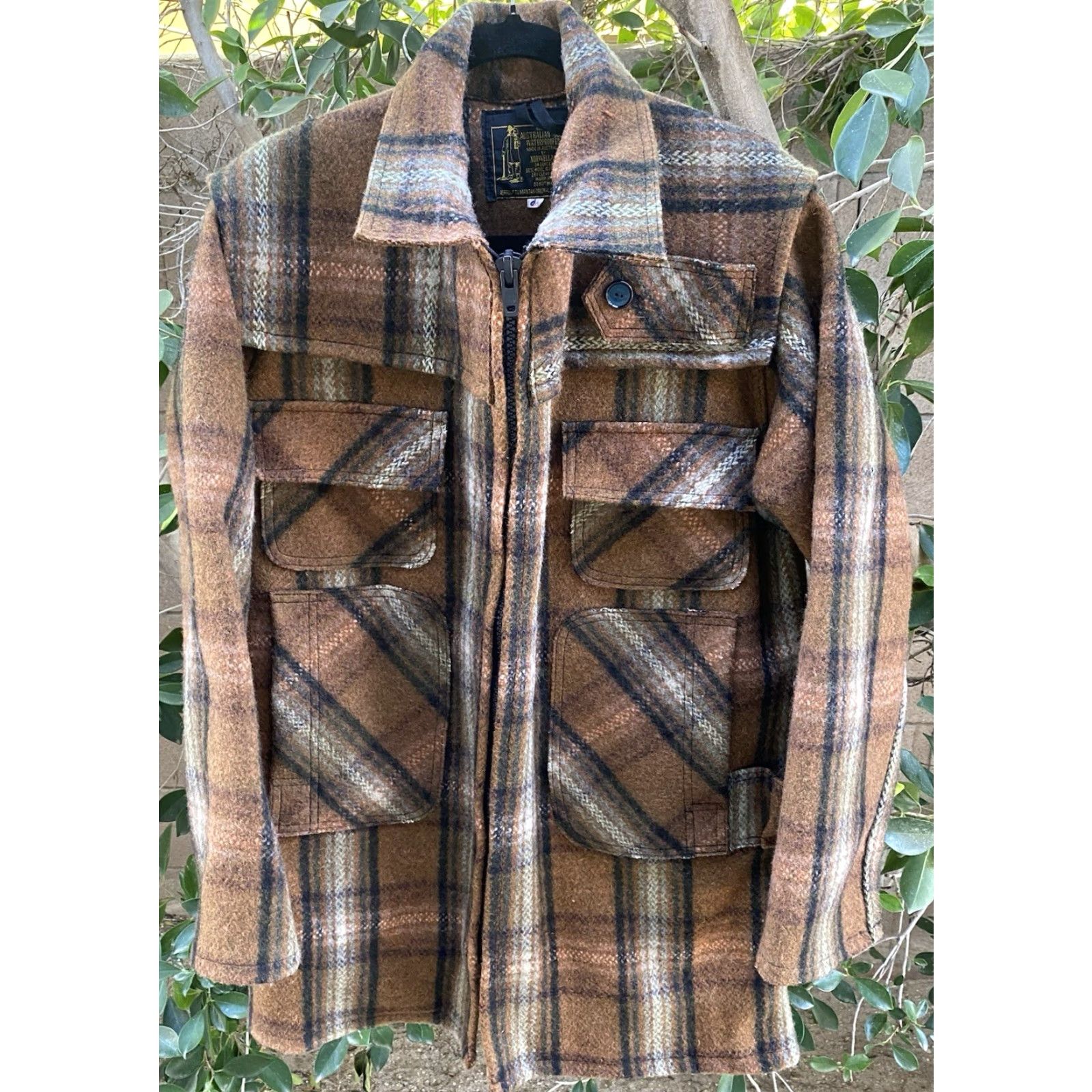 Vintage VINTAGE Norwellan Australian Bluey Wool Waterproof Jacket Plaid Bush Coat Work Size US M / EU 48-50 / 2 - 2 Thumbnail