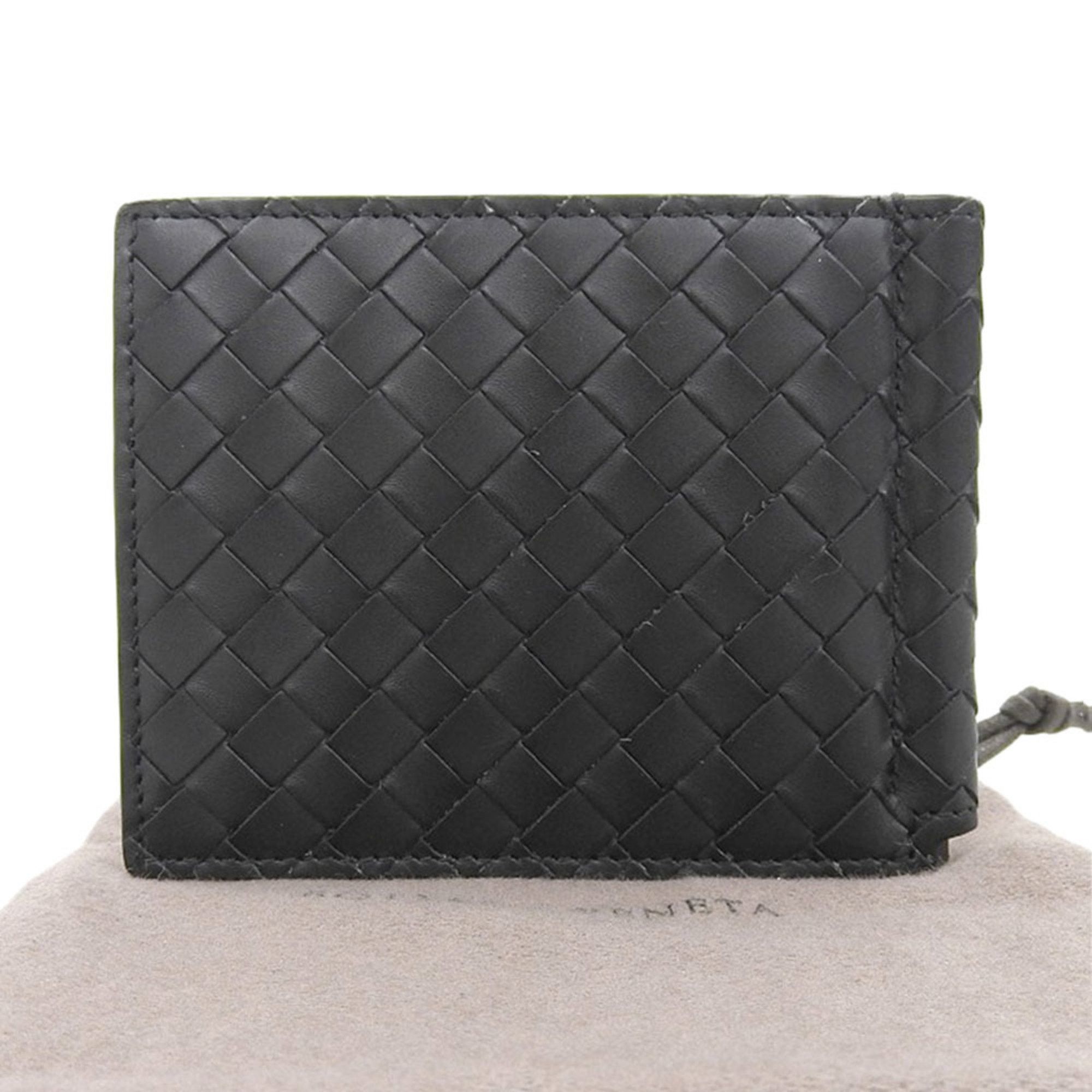 Bottega Veneta BOTTEGA VENETA Intrecciato Money Clip 123180 Bi-fold Wallet Leather Black Size ONE SIZE - 1 Thumbnail