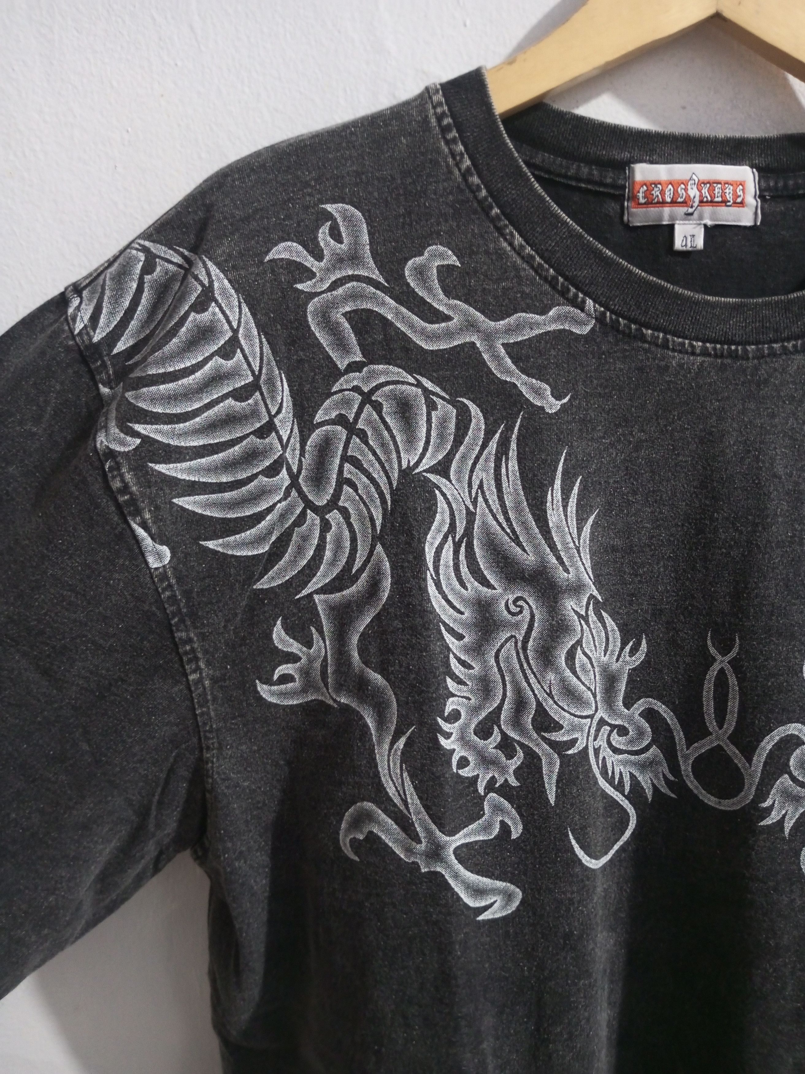Karakuri Tamashii Vintage cross keys tribal dragon raglan tee Size US XL / EU 56 / 4 - 3 Thumbnail