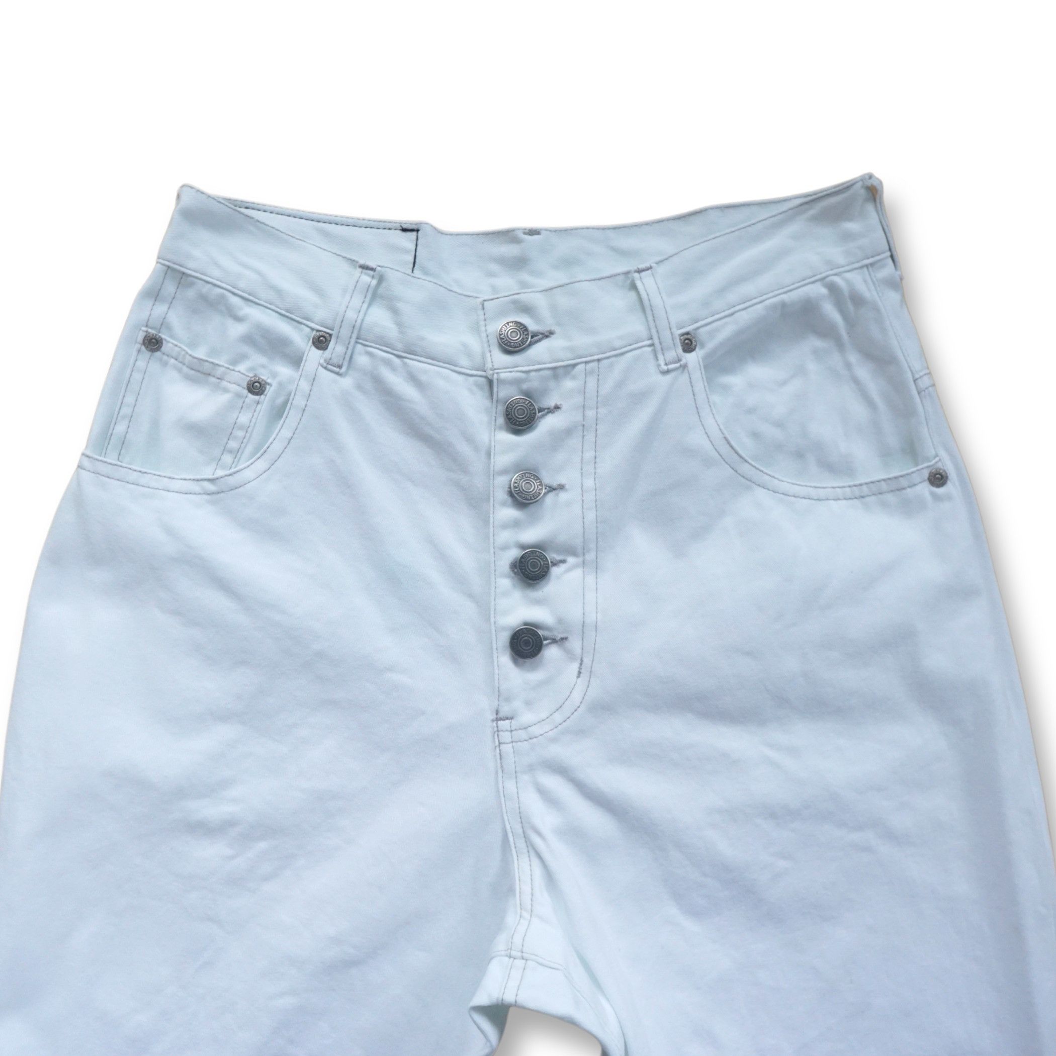 Japanese Brand AND IT_ High Waist Button-fly White Soft Denim Size 26" / US 2 / IT 38 - 2 Thumbnail