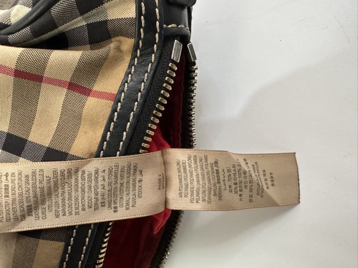 Burberry BURBERRY Black/Beige House Check Canvas Leather Barrel Bag Size ONE SIZE - 11 Thumbnail
