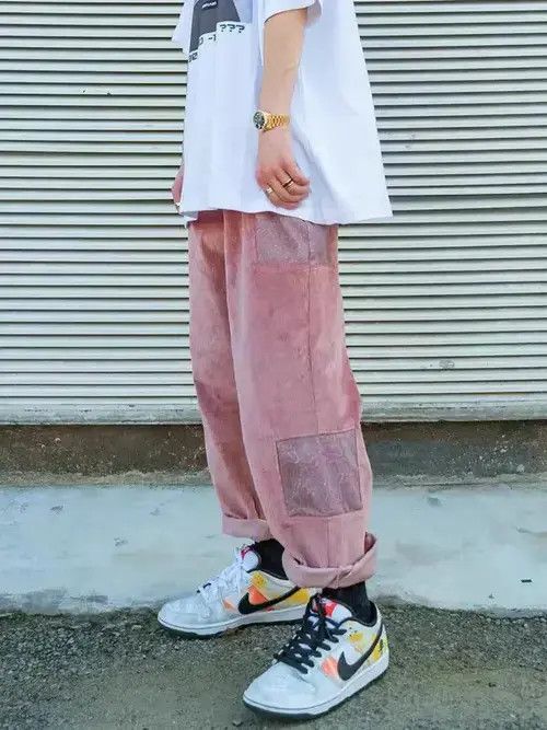Japanese Brand 20AW Indigo Union Japan Pink Corduroy Bandana Paisley Pants Size US 32 / EU 48 - 2 Thumbnail