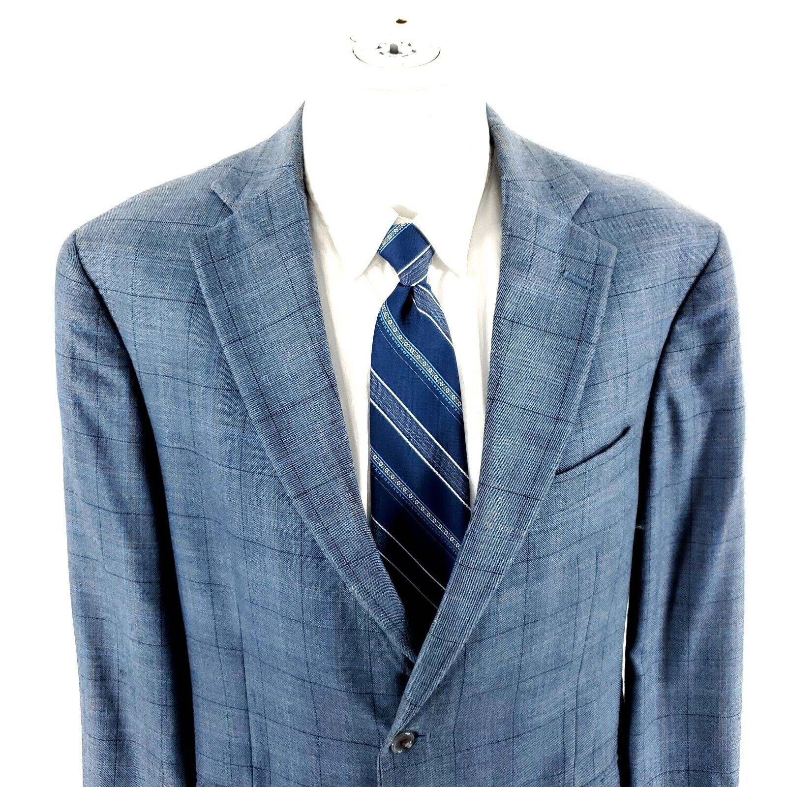 Hart Schaffner Marx Hart Schaffner Marx Wool 2 Button Blazer 42R Blue Sharkskin Size 42R - 1 Thumbnail