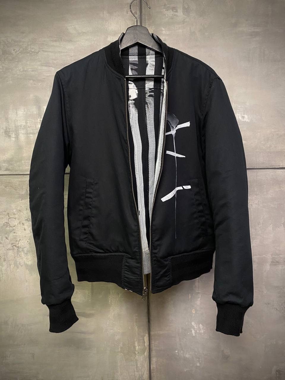 Ann Demeulemeester Sample stripped reversible bomber jacket S-M Size US M / EU 48-50 / 2 - 4 Thumbnail