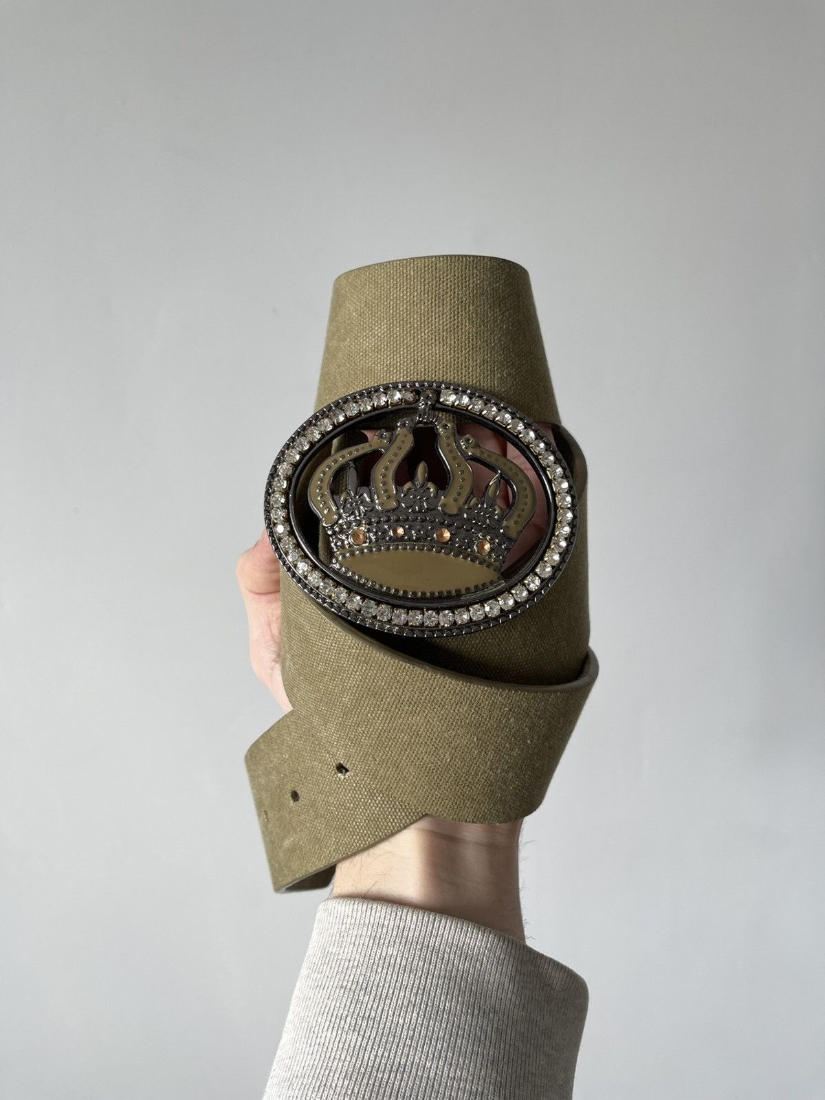 Japanese Brand Vintage 90's Archive Japanese Rhinestones Crown Buckle Belt Size ONE SIZE - 1 Thumbnail