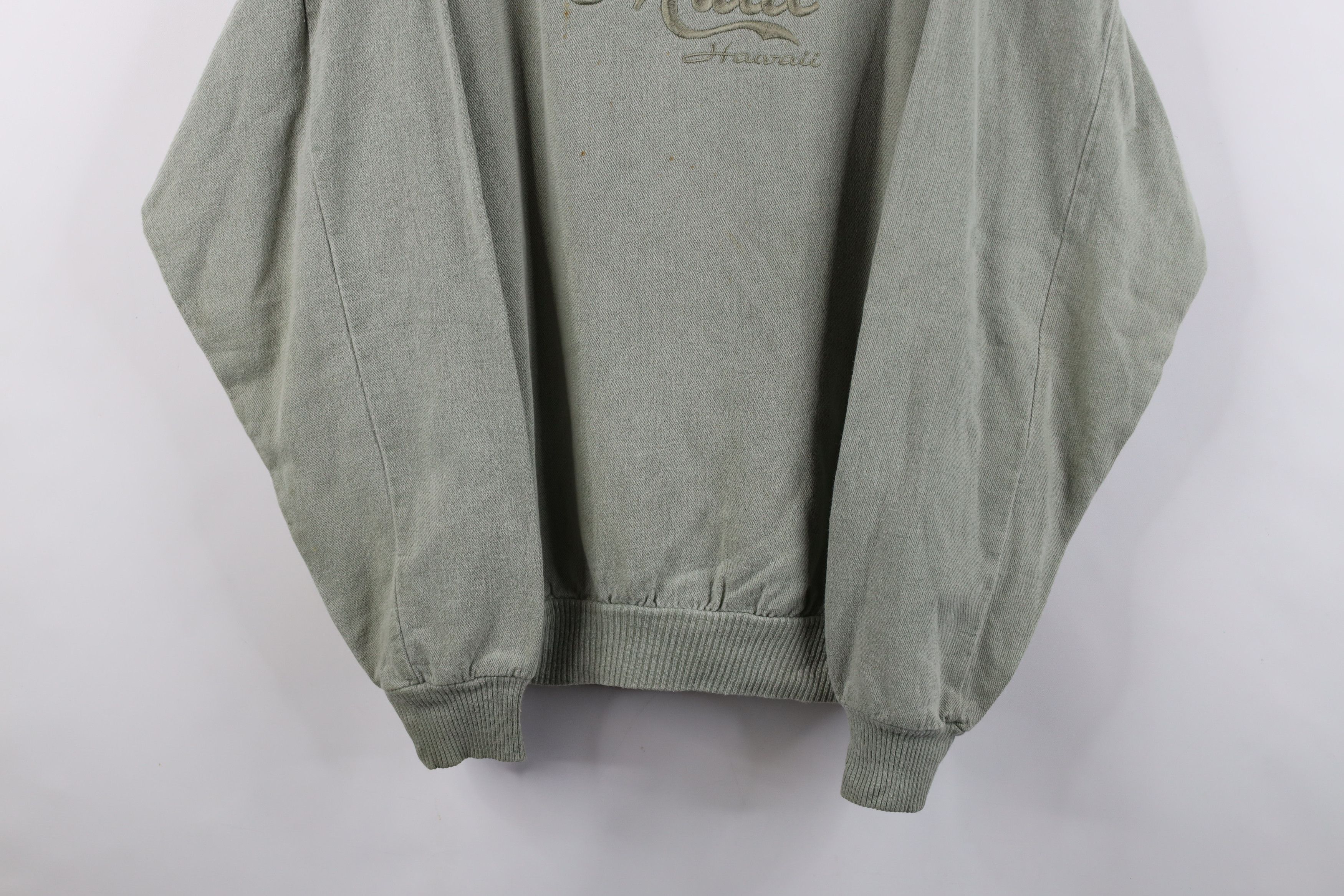 Vintage Vintage 90s Streetwear Hawaii Collared Sweatshirt Green USA Size US XL / EU 56 / 4 - 3 Thumbnail