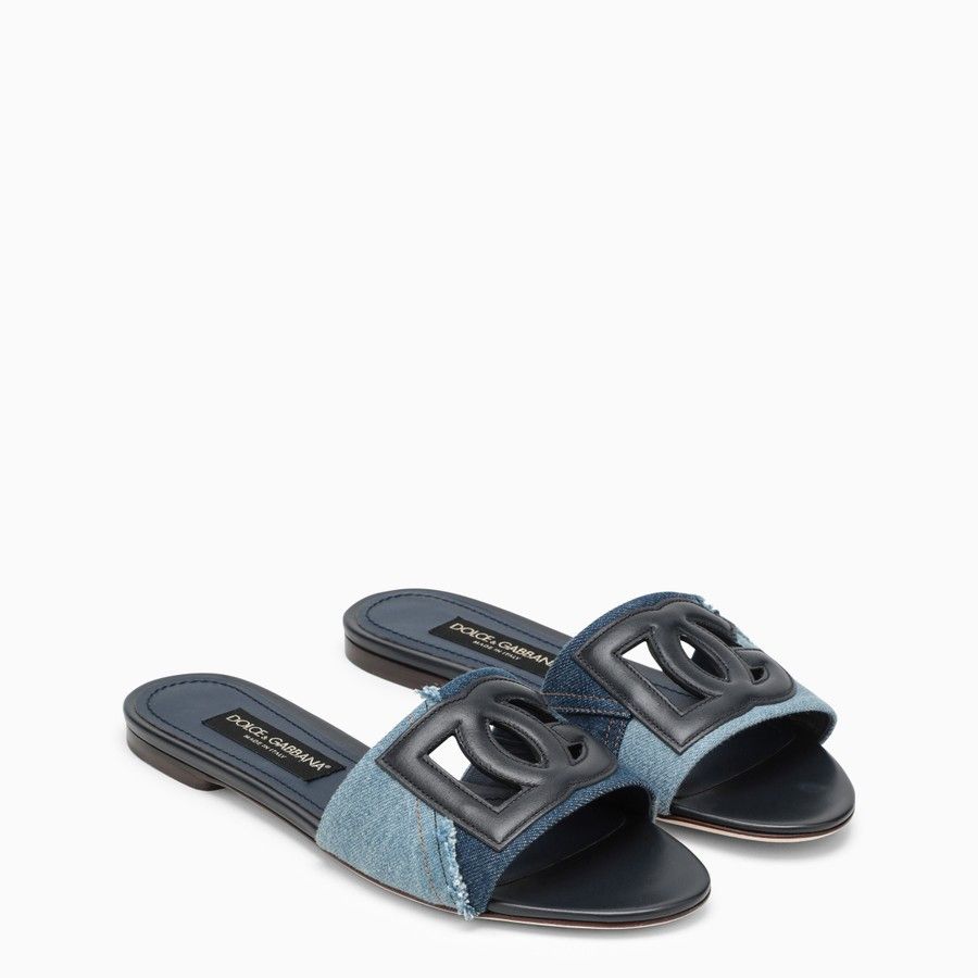 image of Dolce Gabbana O1D2Blof0224 Slides In Blue, Women's (Size 9)