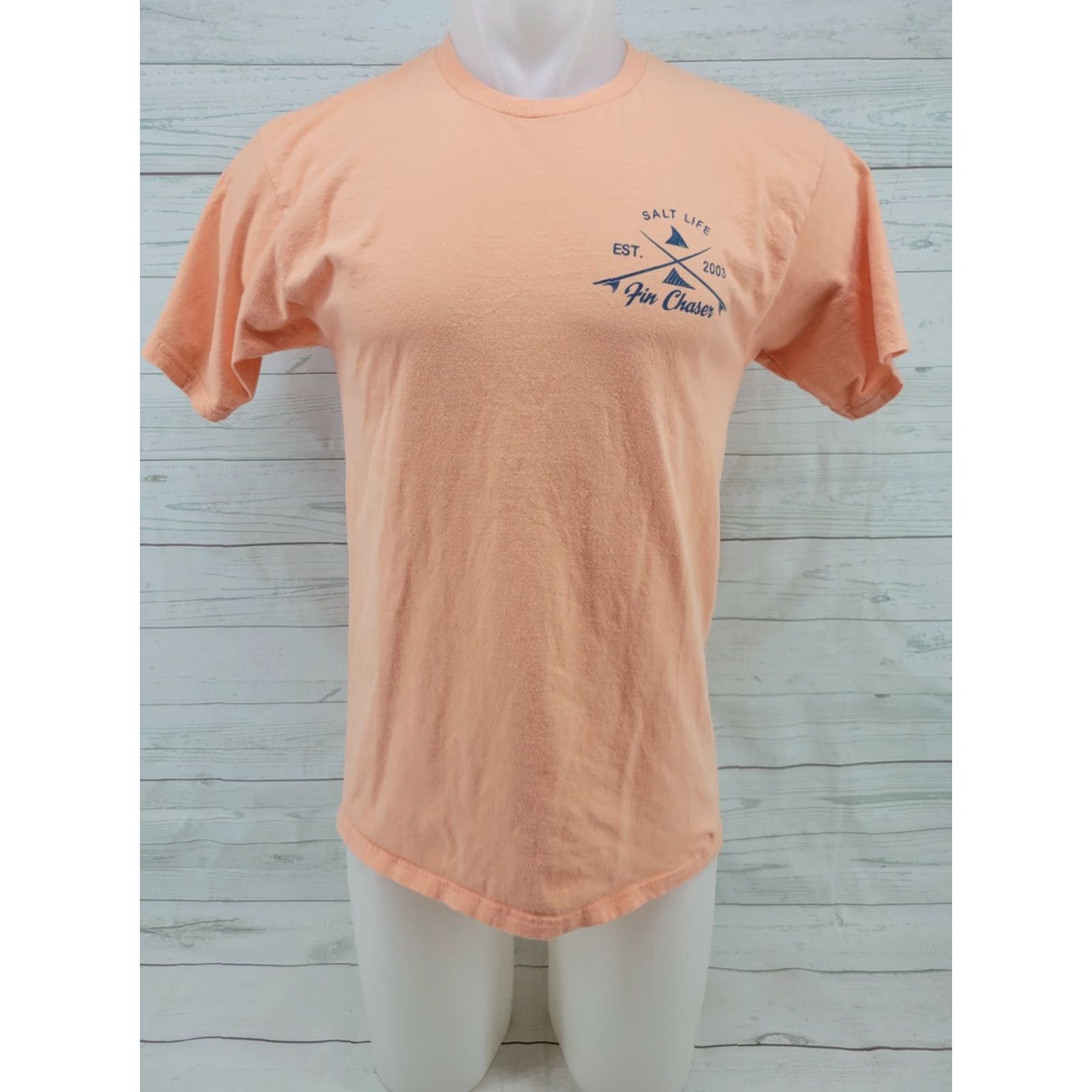 Vintage SALT Life Fin Chaser T-Shirt Orange Medium Men Shirt Short Sleeve" Size US M / EU 48-50 / 2 - 2 Thumbnail