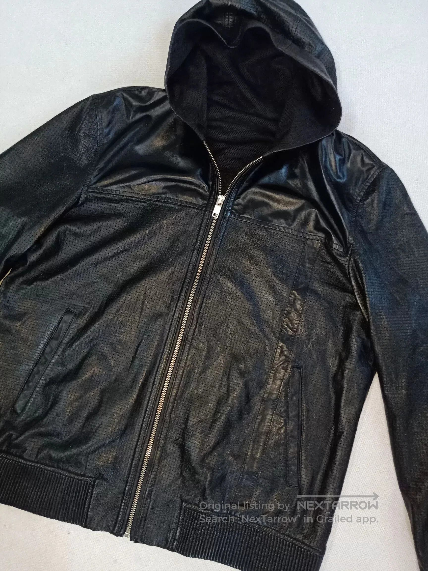 Saint Laurent Paris Saint Laurent Men's Leather Hooded Jacket. Size US L / EU 52-54 / 3 - 5 Thumbnail