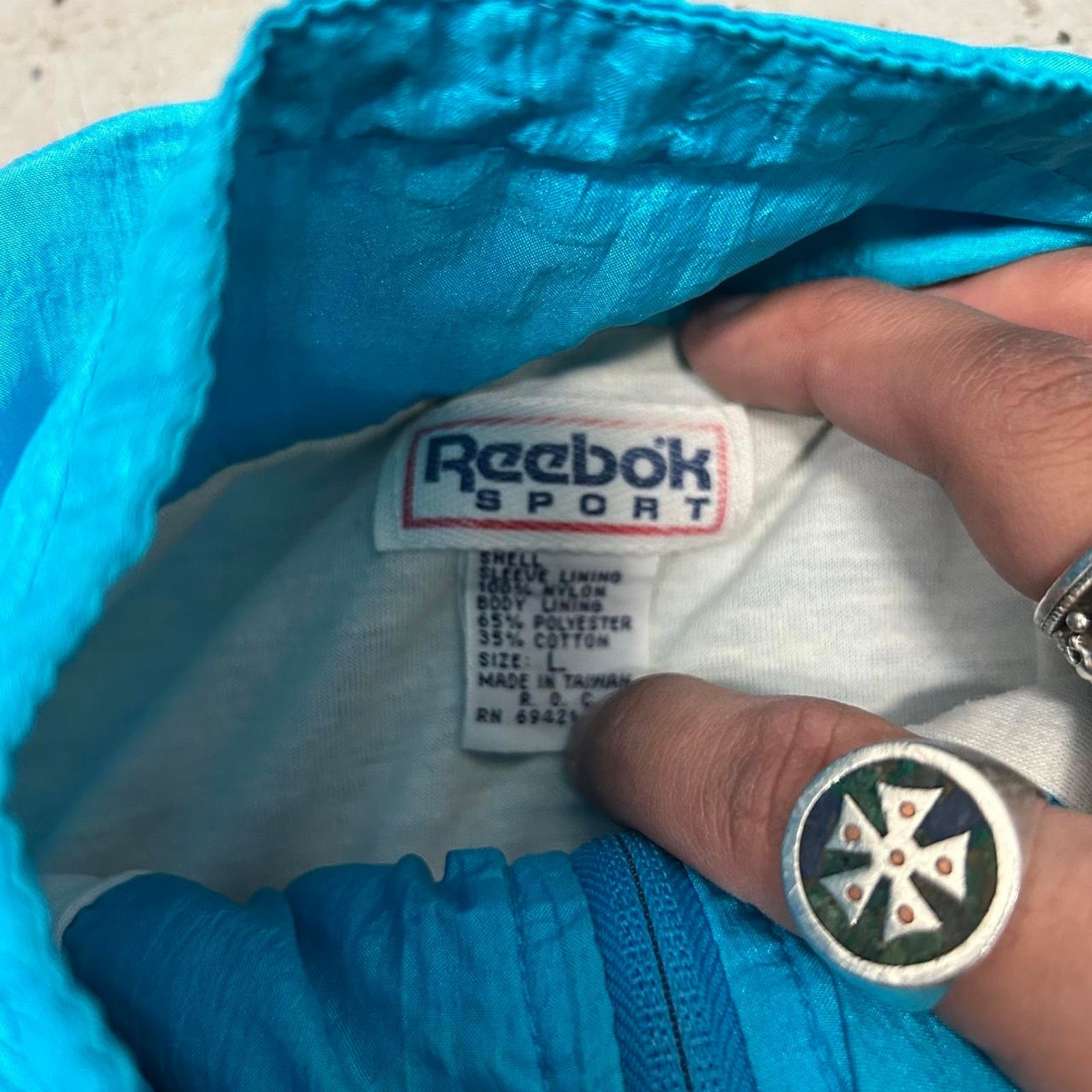 Reebok Blue vintage 80s Reebok lightweight windbreaker jacket Size US L / EU 52-54 / 3 - 5 Thumbnail
