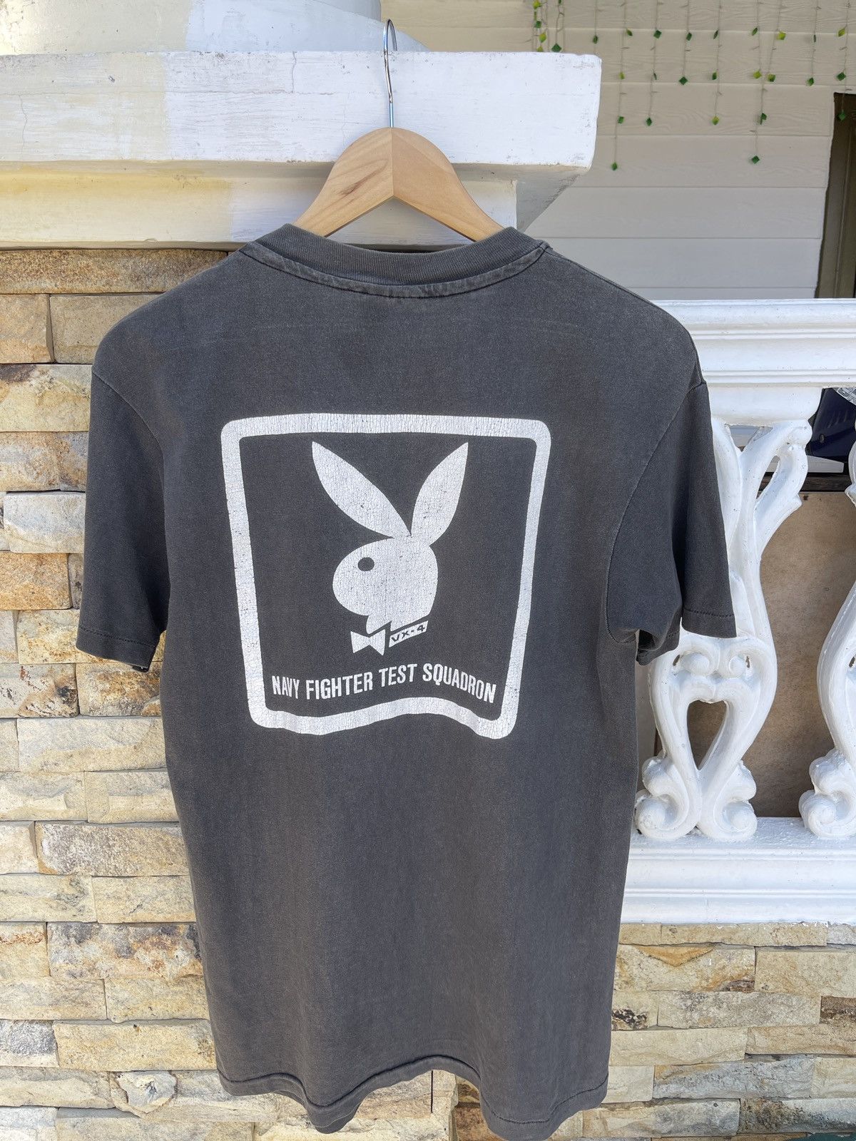 Playboy Rare🔥Vtg 80s Sun Faded TAIL HOOK Playboy ERD GRUNGE Tee Size US M / EU 48-50 / 2 - 2 Thumbnail