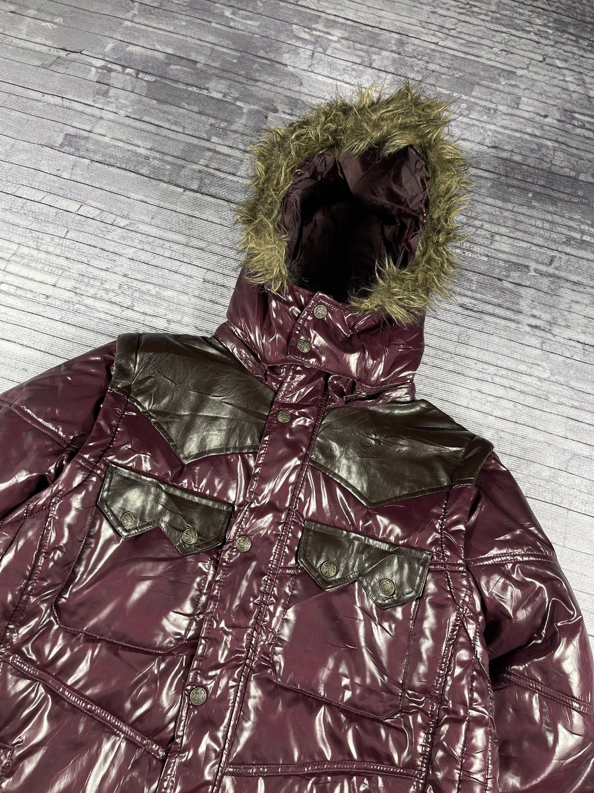 Japanese Brand Nylaus Fur Puffer Western Ifsixwasnine LGB Vkei Bono Style Size US M / EU 48-50 / 2 - 2 Thumbnail
