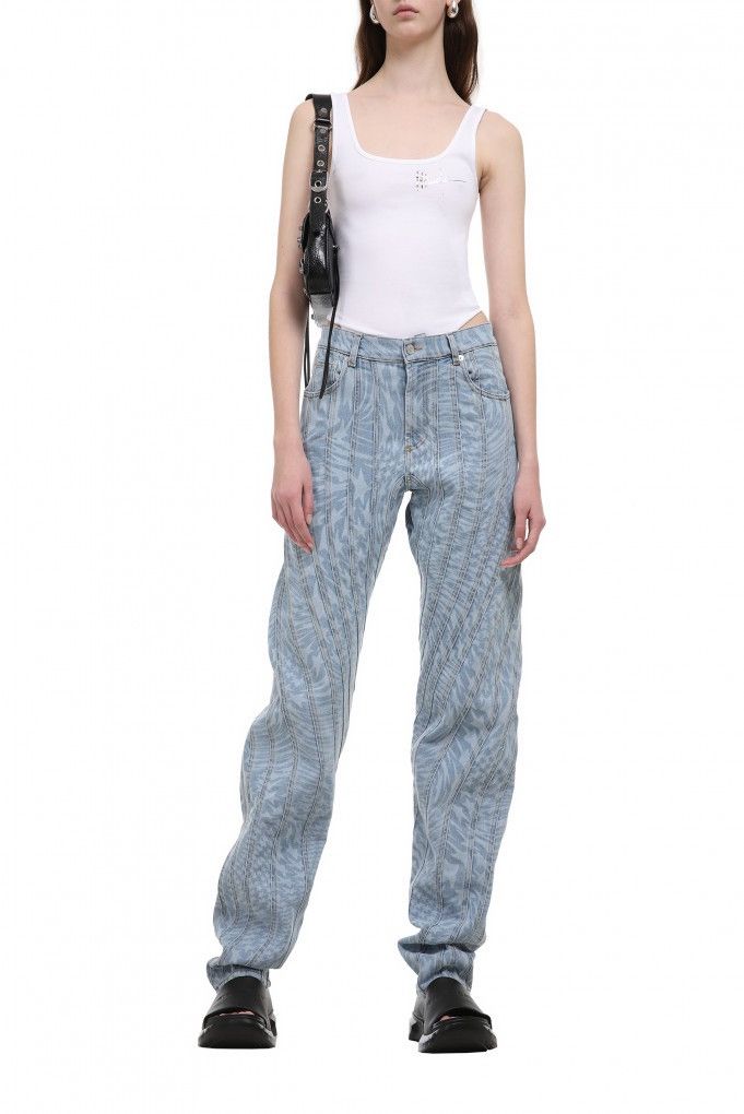 Designer × Mugler Last Size Mugler Low Spiral Jeans Size 28" / US 6 / IT 42 - 1 Thumbnail