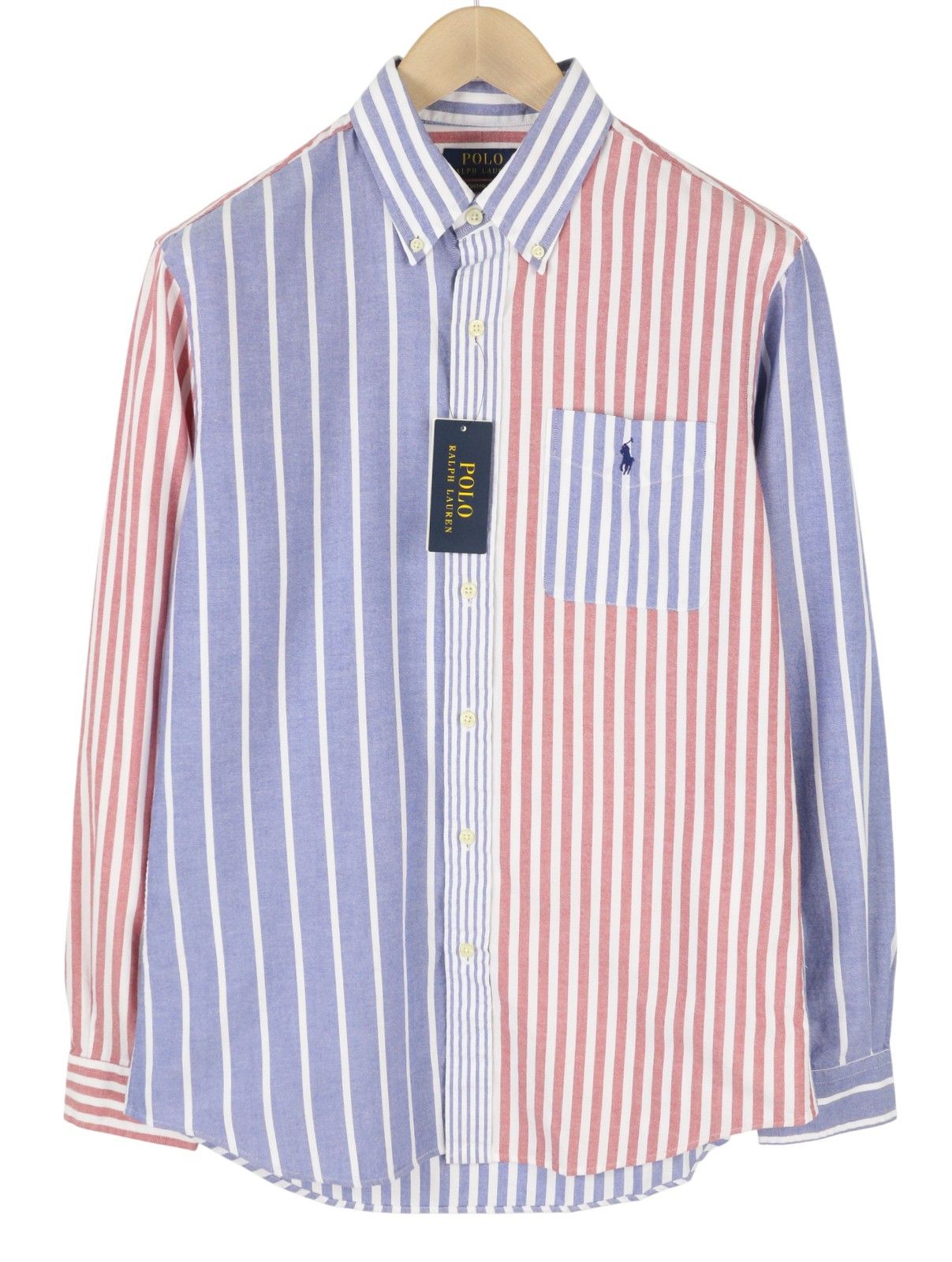 Ralph Lauren M Striped Button-Down Neck Patch Pocket Custom Shirt 87019 Size US M / EU 48-50 / 2 - 1 Thumbnail