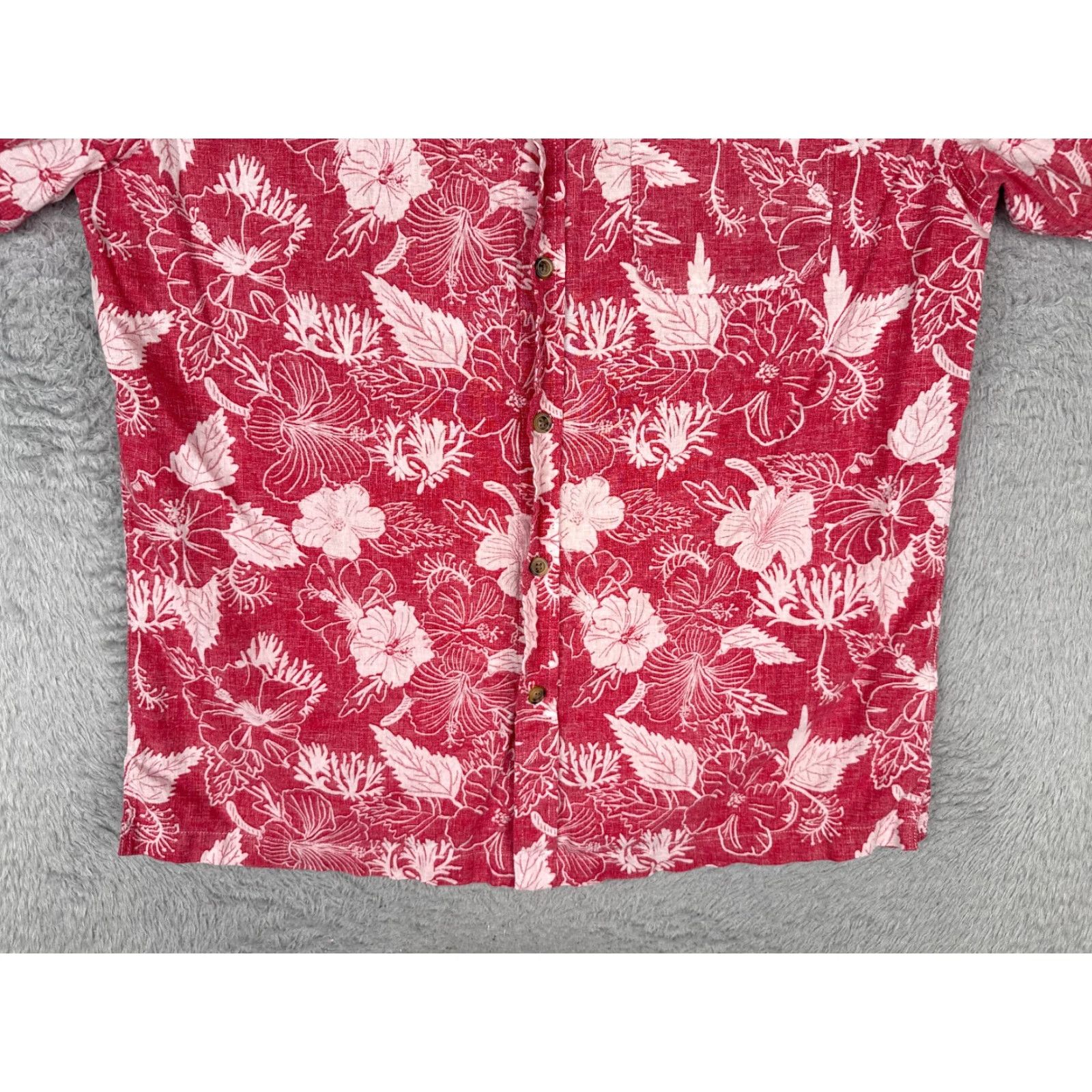 Croft & Barrow Croft & Barrow Shirt Men M Red Floral Button Linen Cotton Hawaiian Aloha Beach Vacation Casual Shirt Size US M / EU 48-50 / 2 - 5 Thumbnail
