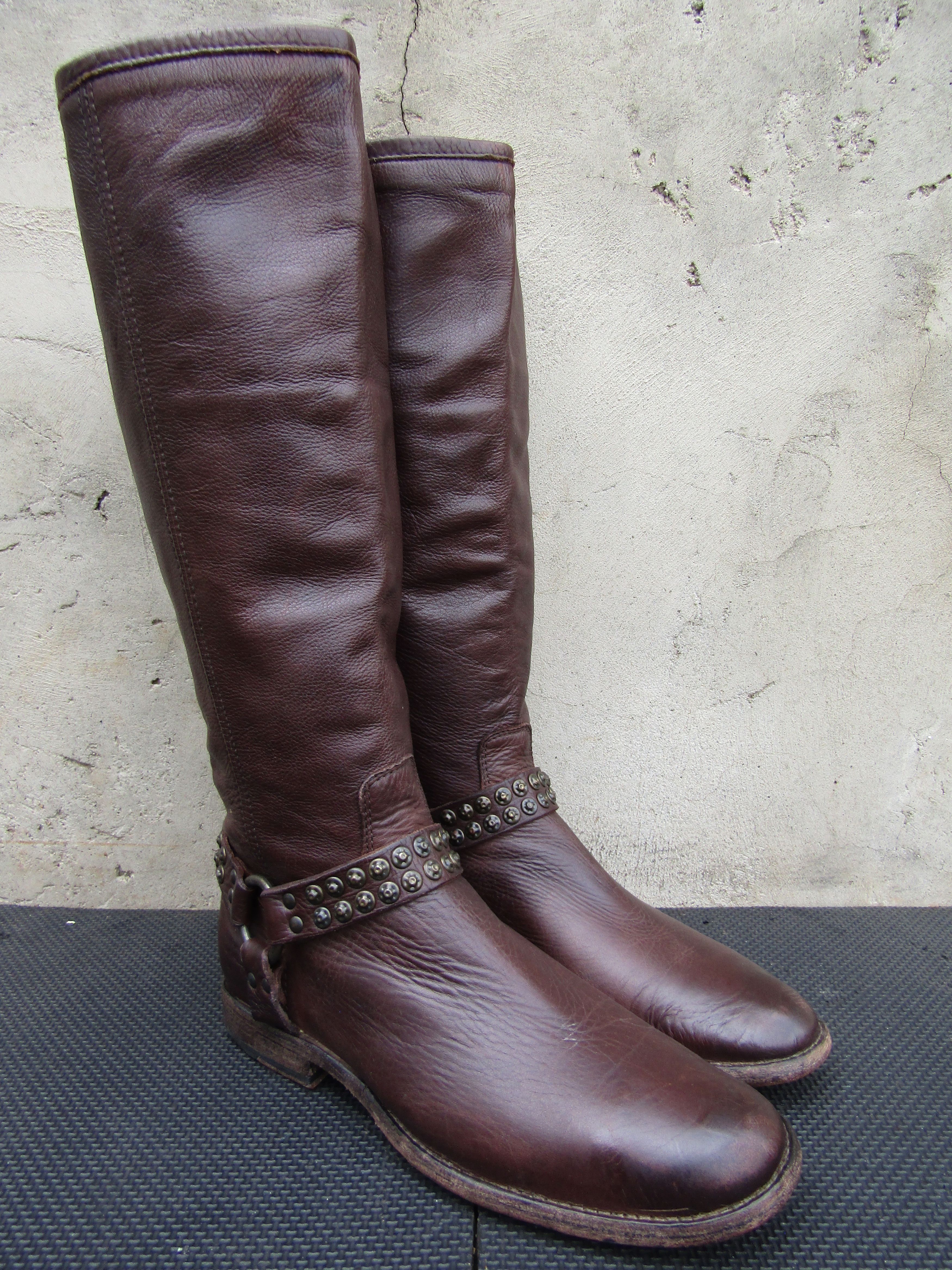 Frye FRYE Phillip Studded Tall Riding Cognac Harness Zip Size US 10 / IT 40 - 7 Thumbnail