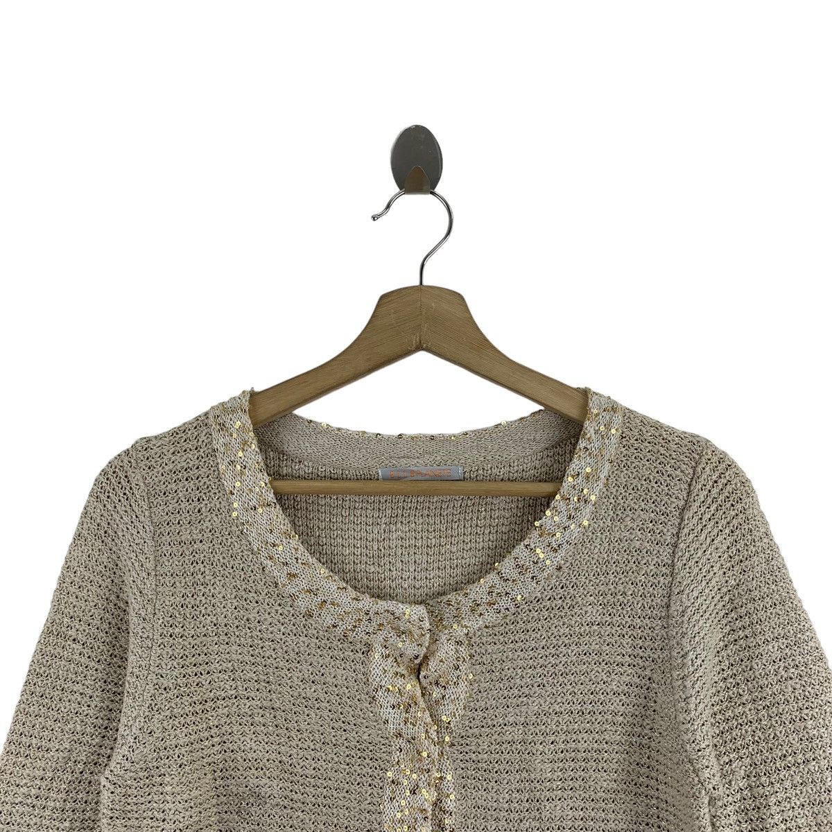Other ELLE PLANETE Italian Designer Grey Knitwear Tweed Coat Size XS / US 0-2 / IT 36-38 - 2 Thumbnail