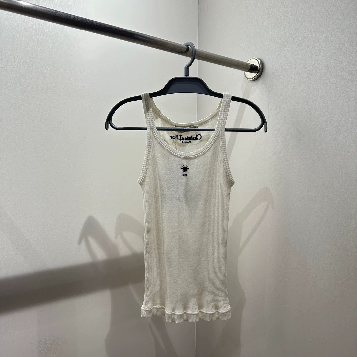 Christian Dior Monsieur Dior feb312 Bumblebee CD embroidered cotton tank top Size XS / US 0-2 / IT 36-38 - 1 Thumbnail