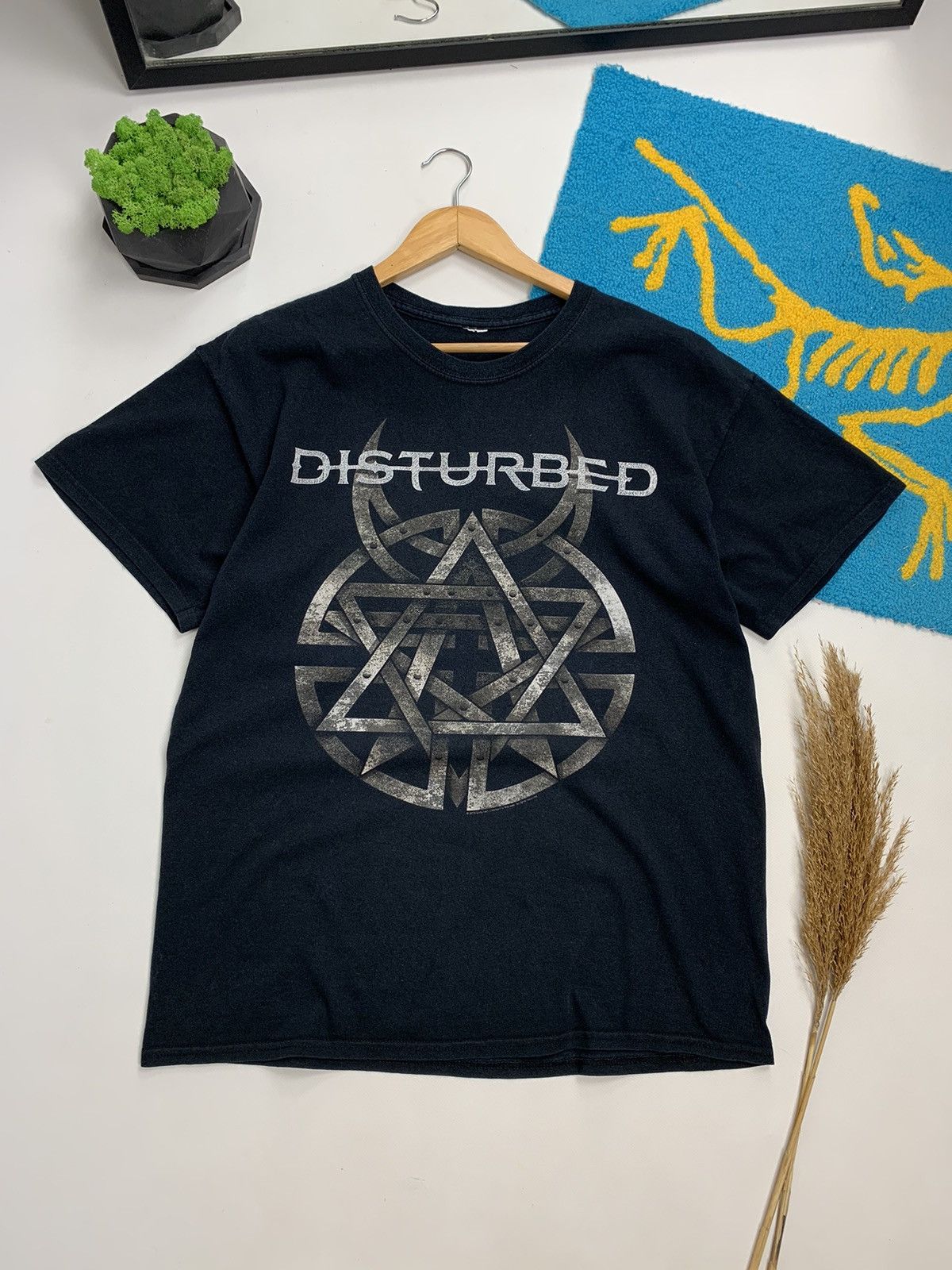Pre-owned Band Tees X Vintage Disturbed Band Graphic T-shirt In Black