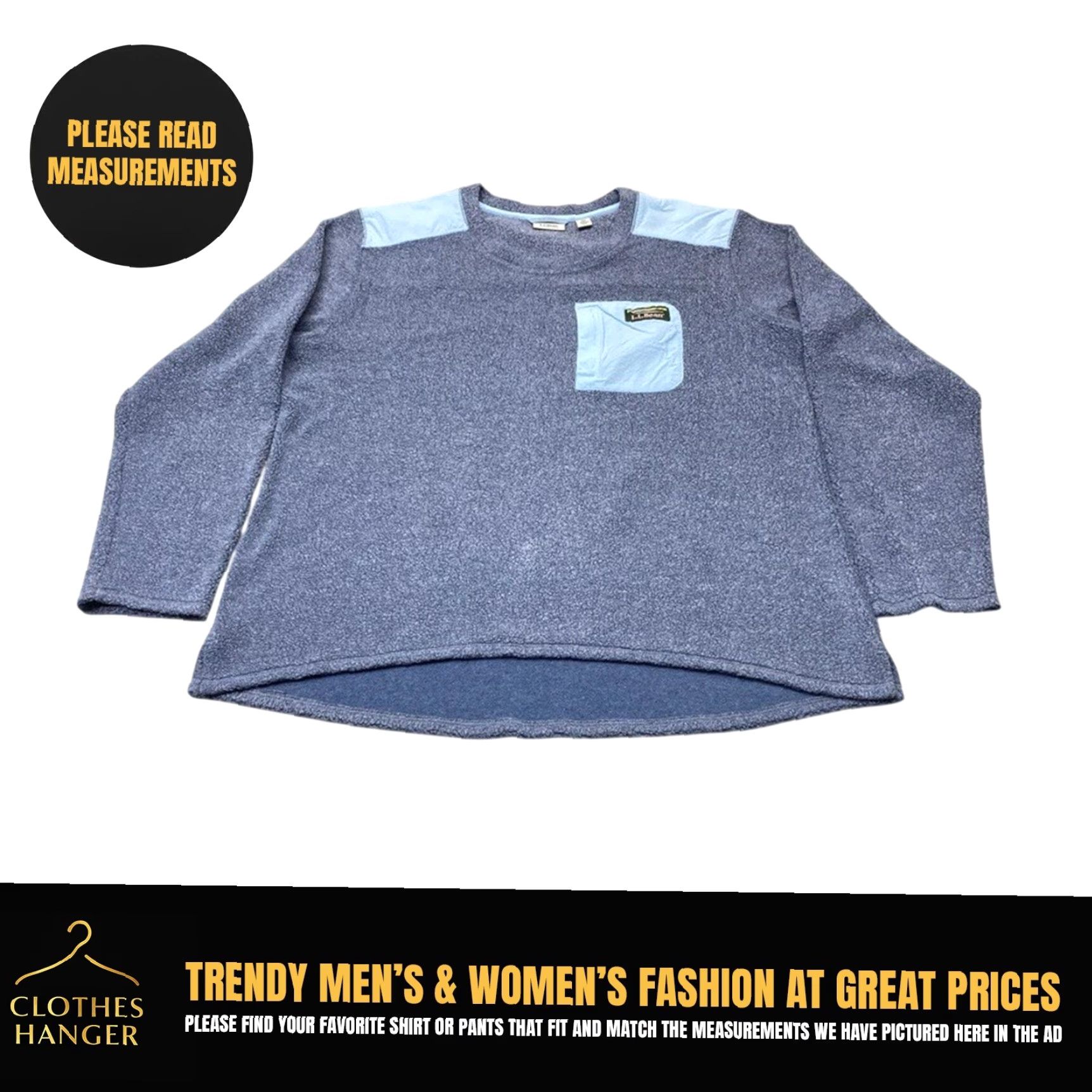 Vintage LL Bean Sweater Shirt 518497 Womens XL Tumbled Sherpa Crew Fleece Pullover Blue Size XL / US 12-14 / IT 48-50 - 2 Thumbnail